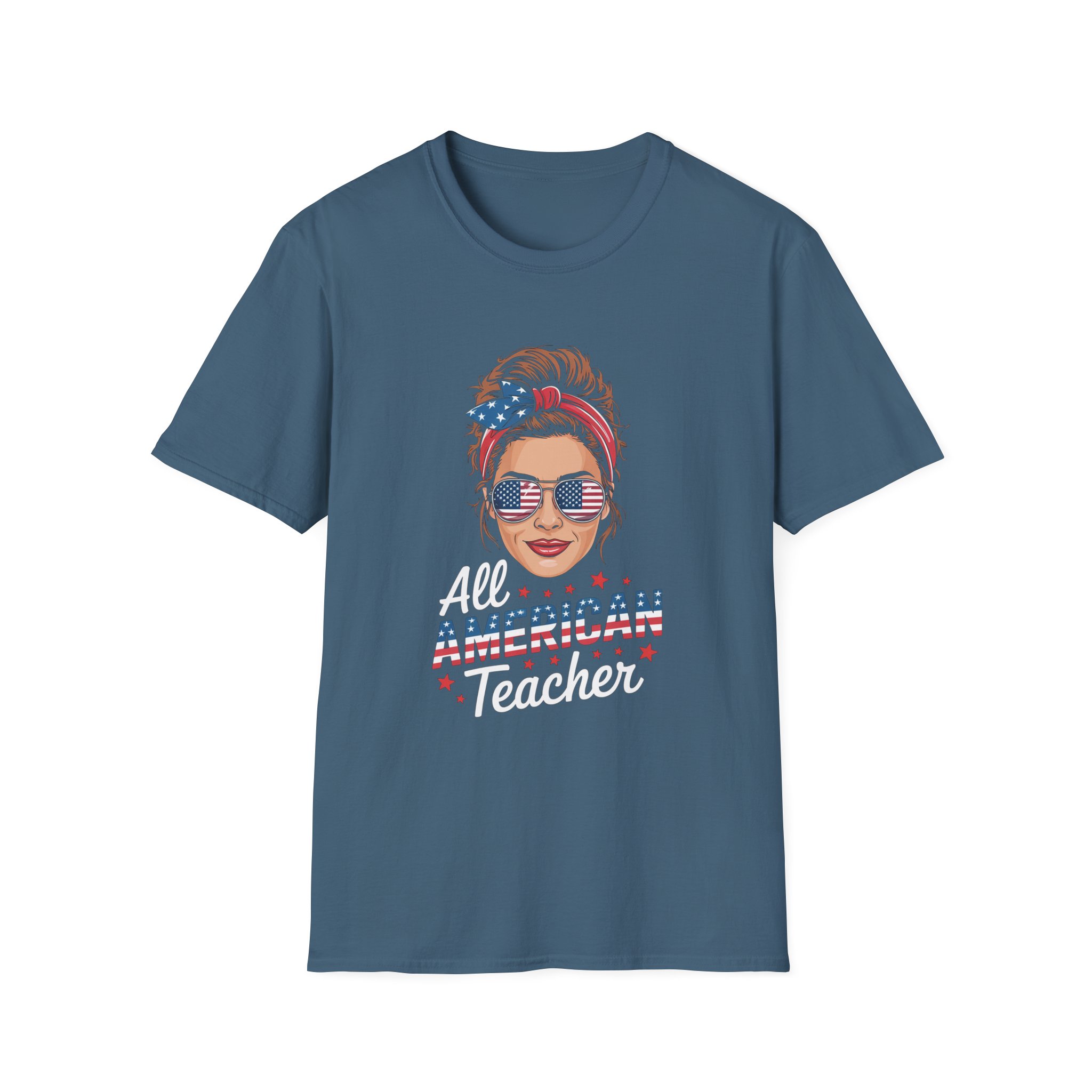 All American Teacher T-Shirt | Patriotic Tee for Educators | Gifts for Teachers | Fourth of July Apparel, Casual Wear - Image 25