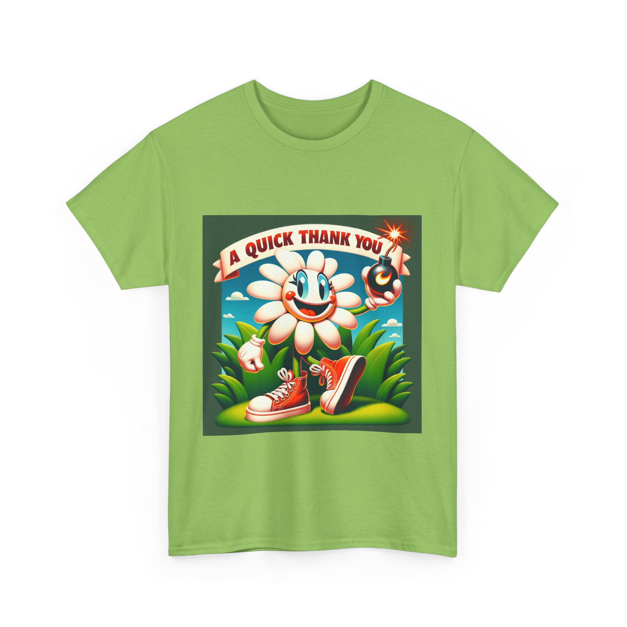 Retro Thank You Flower Tee, Unisex Cotton T-Shirt, Flower Graphic Shirt, Vintage Style Tee, Fun Thank You Gift - Image 4