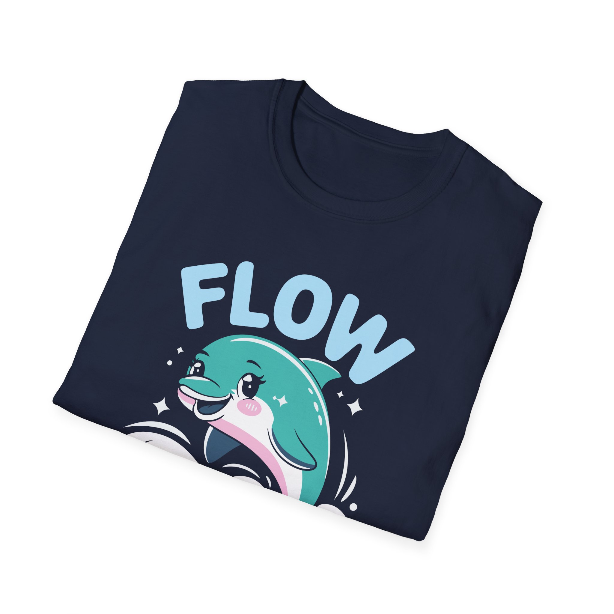 Charming Dolphin T-Shirt - Flow Easy, Fun Gift, Ocean Lover Apparel, Relaxed Fit, Summer Vibes, Casual Wear - Image 48