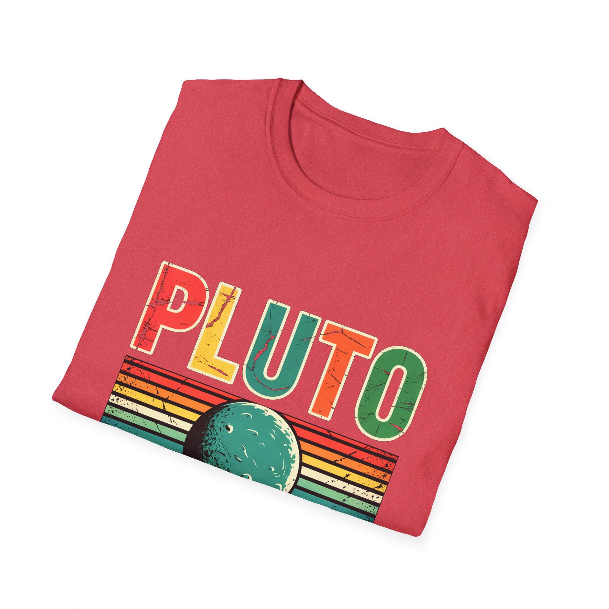 Retro Pluto Commemorative T-Shirt, Vintage Space Tee, Astronomy Lover Gift, Planet Remembrance Shirt, Unisex Softstyle Top - Image 76