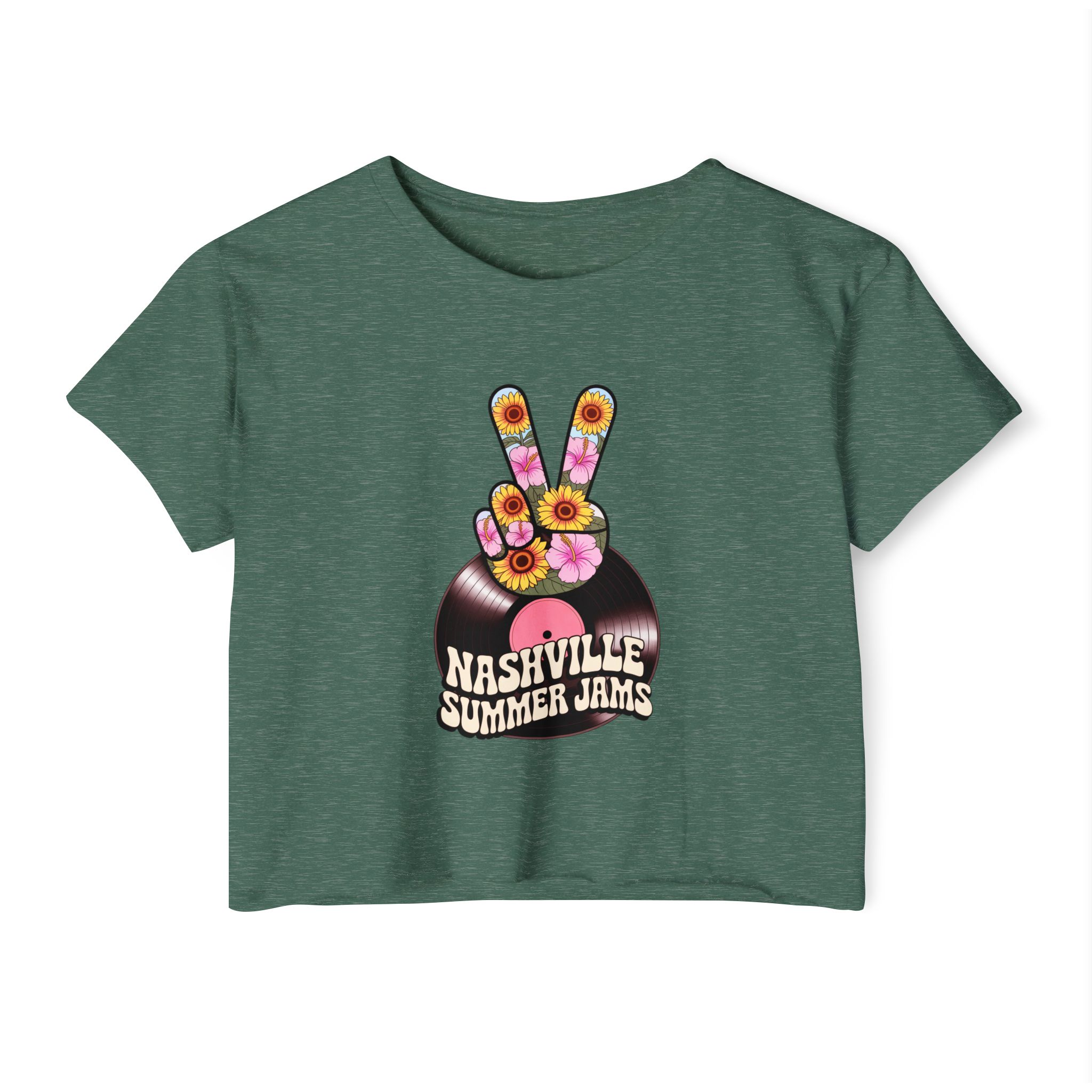 Nashville Summer Jams Festival Crop Top | Trendy Summer Tee, Concert Outfit, Music Festival Wear, Boho Style Top, Floral Graphic Shirt - Image 26