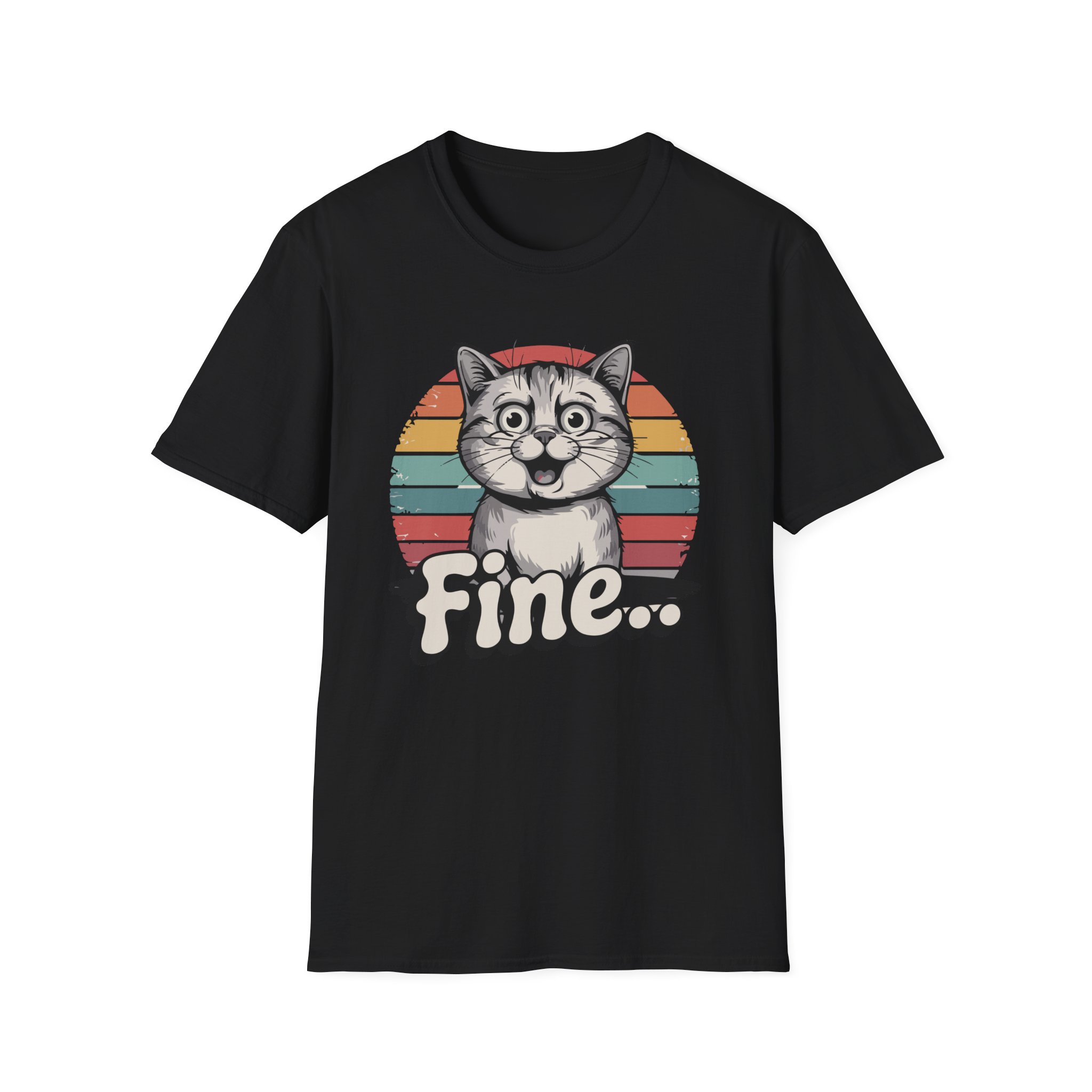 Cat Lover Vintage Fine T-Shirt, Cute Cat Graphic Tee, Unisex Softstyle Top, Perfect Gift for Pet Owners, Casual Wear - Image 5