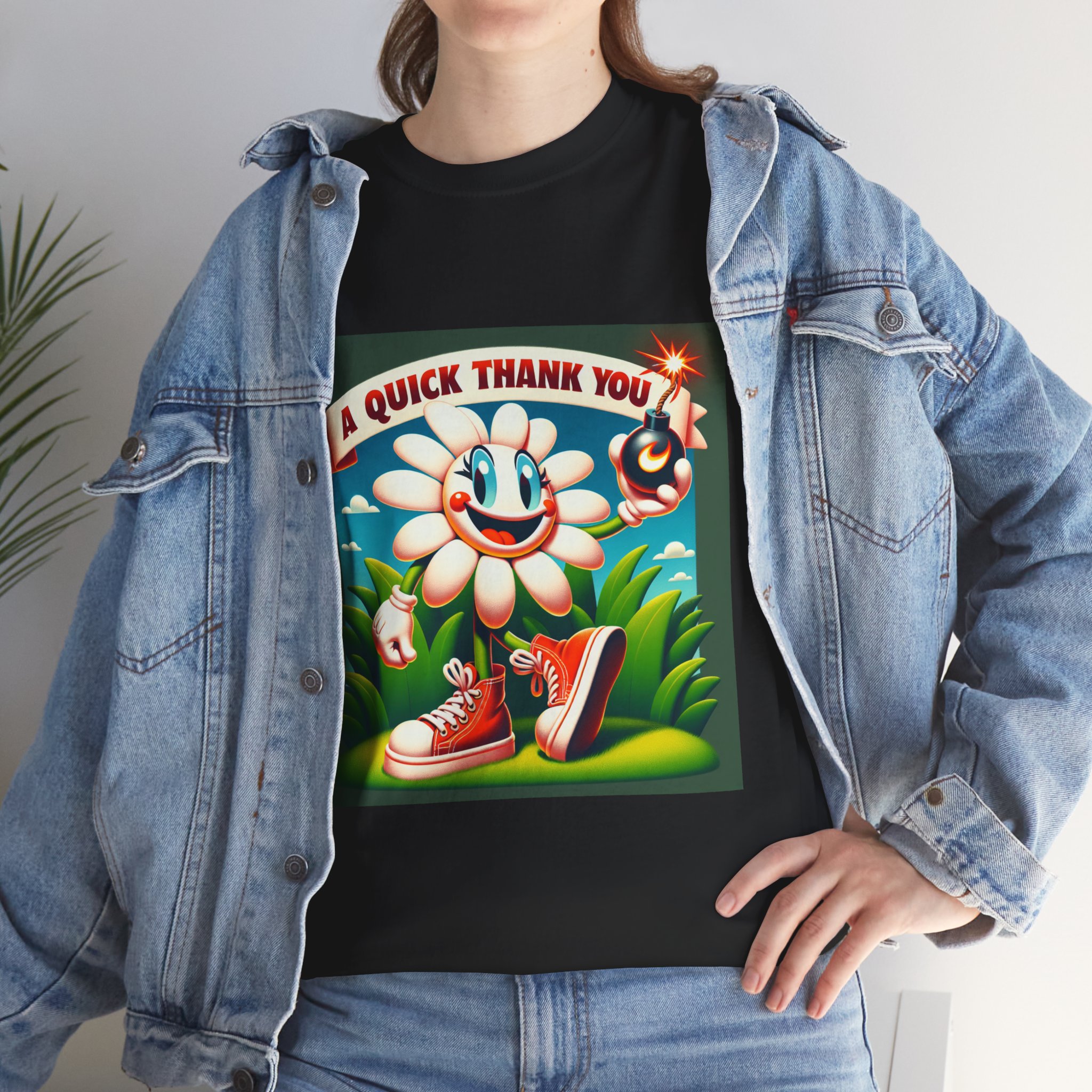 Retro Thank You Flower Tee, Unisex Cotton T-Shirt, Flower Graphic Shirt, Vintage Style Tee, Fun Thank You Gift - Image 25