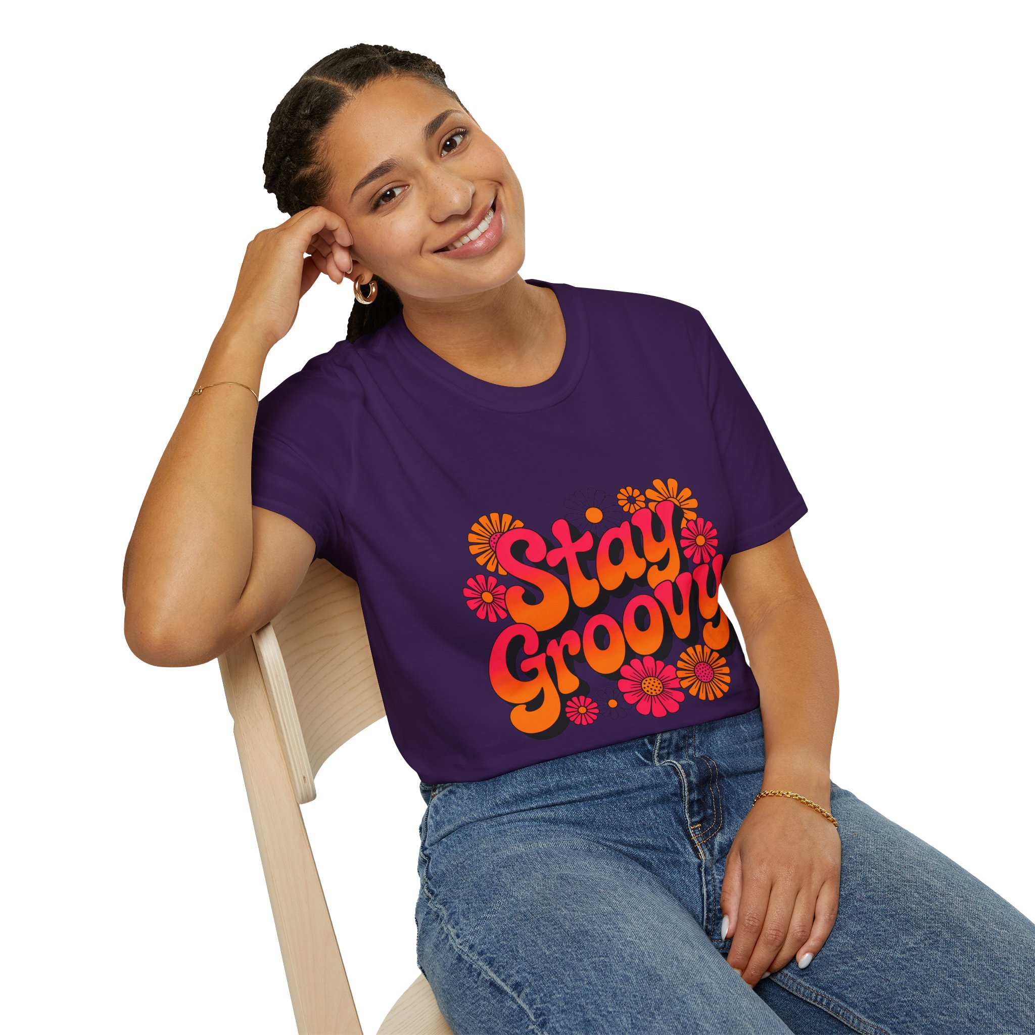Stay Groovy T-Shirt | Retro Floral Tee | Fun Gift for Friends | Perfect for Summer, Festivals, and Everyday Wear - Image 45
