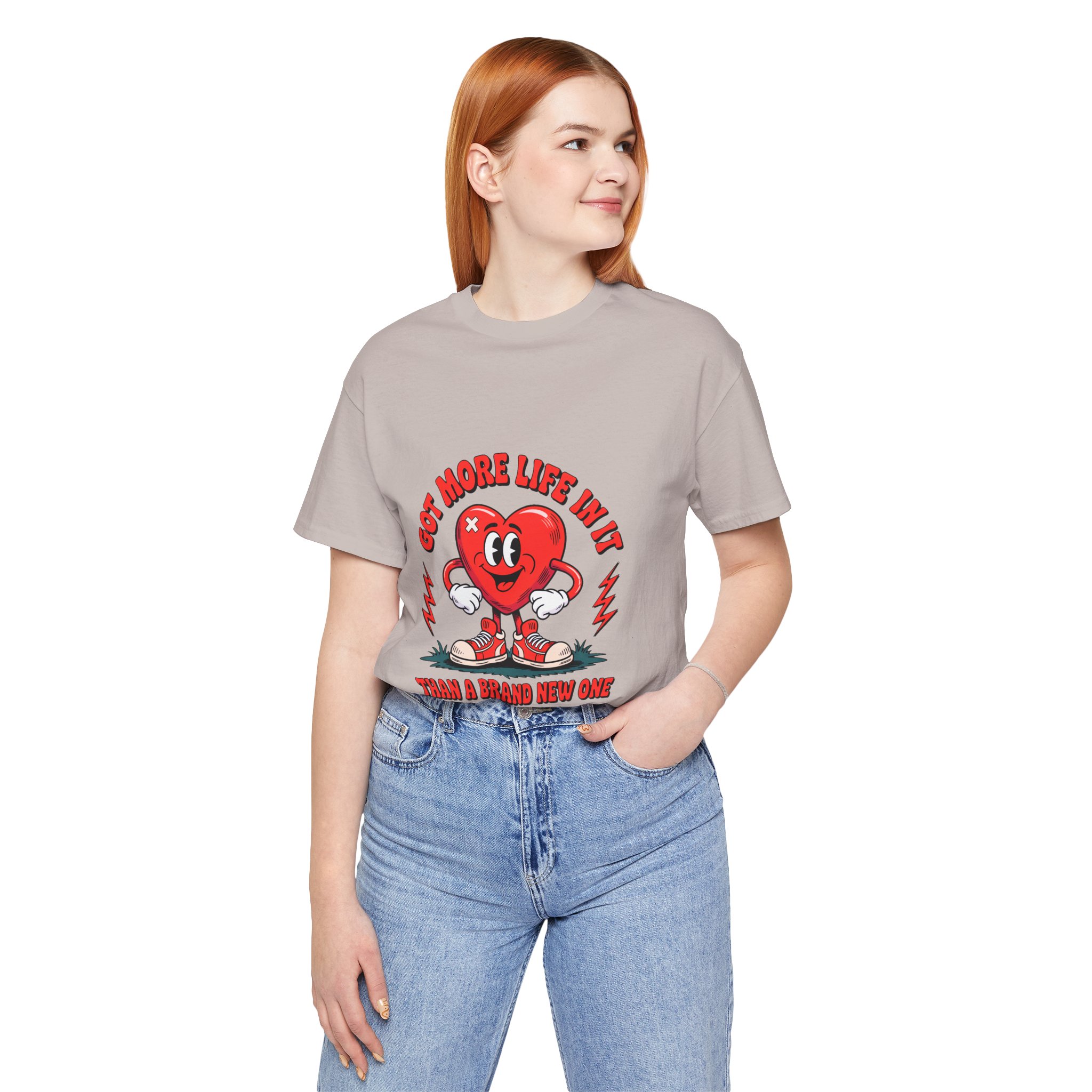 Vintage Comic Heart Tee - More Life Than Brand New, Unisex T-Shirt, Graphic Tee, Gift for Him/Her, Retro Style, Valentine's Day, Casual Wear - Image 59