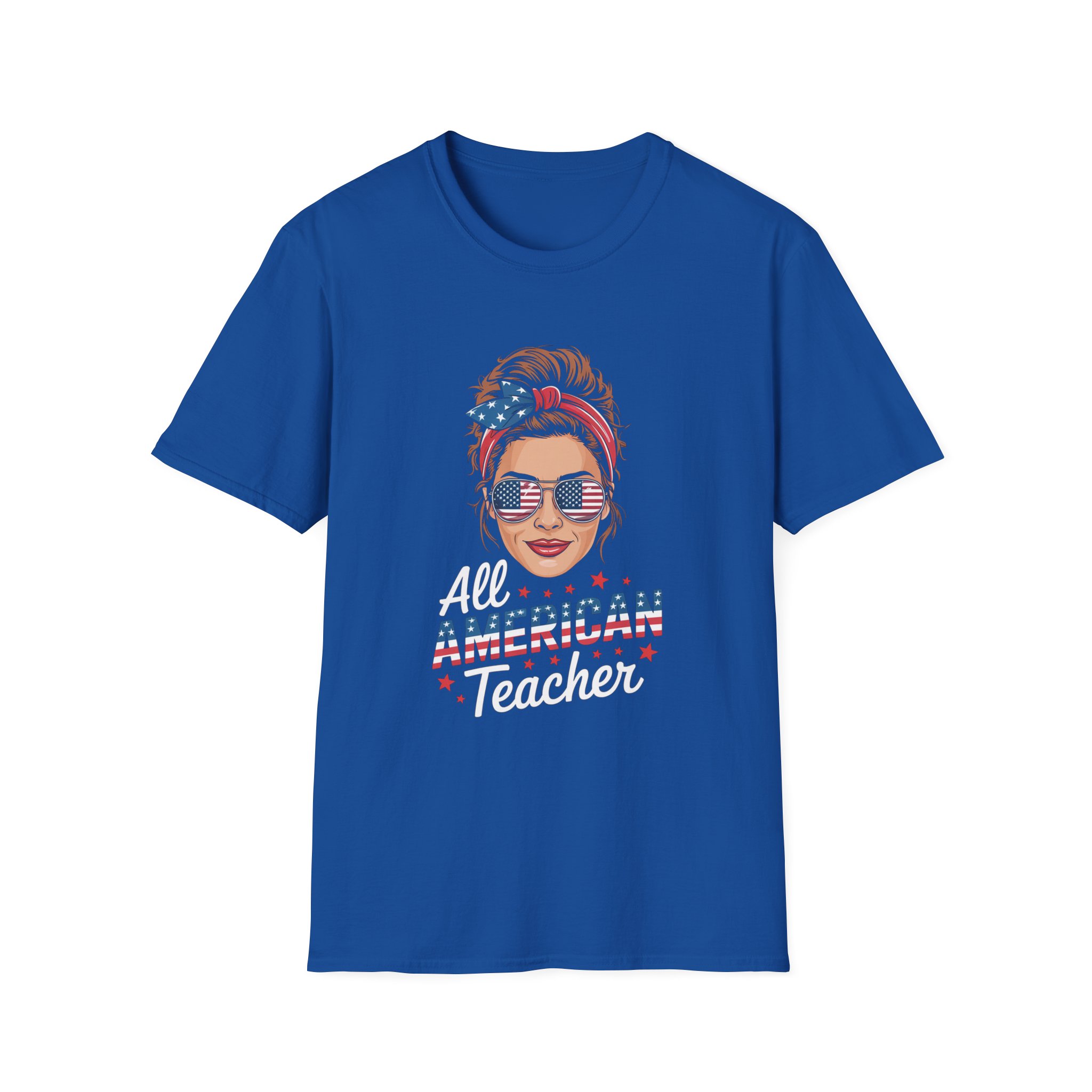 All American Teacher T-Shirt | Patriotic Tee for Educators | Gifts for Teachers | Fourth of July Apparel, Casual Wear - Image 33