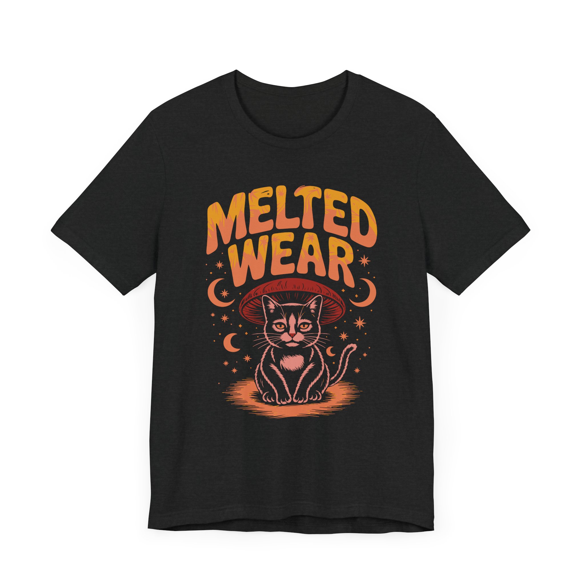 Melted Wear Cat Tee | Unisex Short Sleeve Shirt for Cat Lovers, Cozy Gift, Halloween, Casual Style, Retro Vibe, Fun Graphic - Image 3