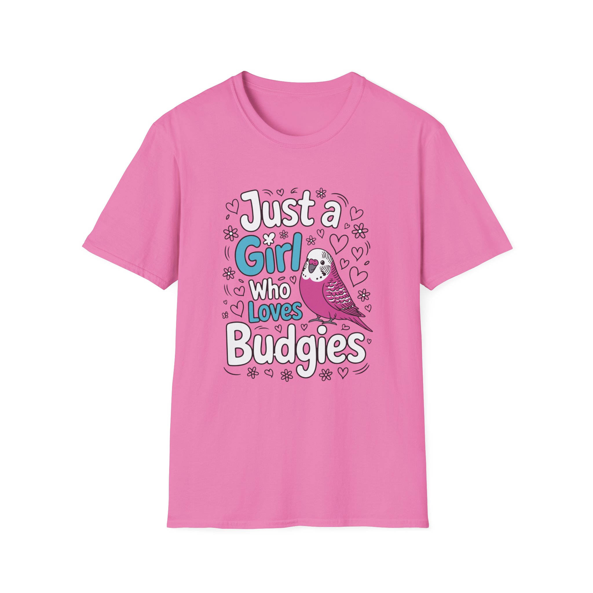 Just a Girl Who Loves Budgies Unisex Softstyle T-Shirt, Bird Lover Gift, Cute Bird Tee, Budgie Shirt, Animal Lover Apparel - Image 65