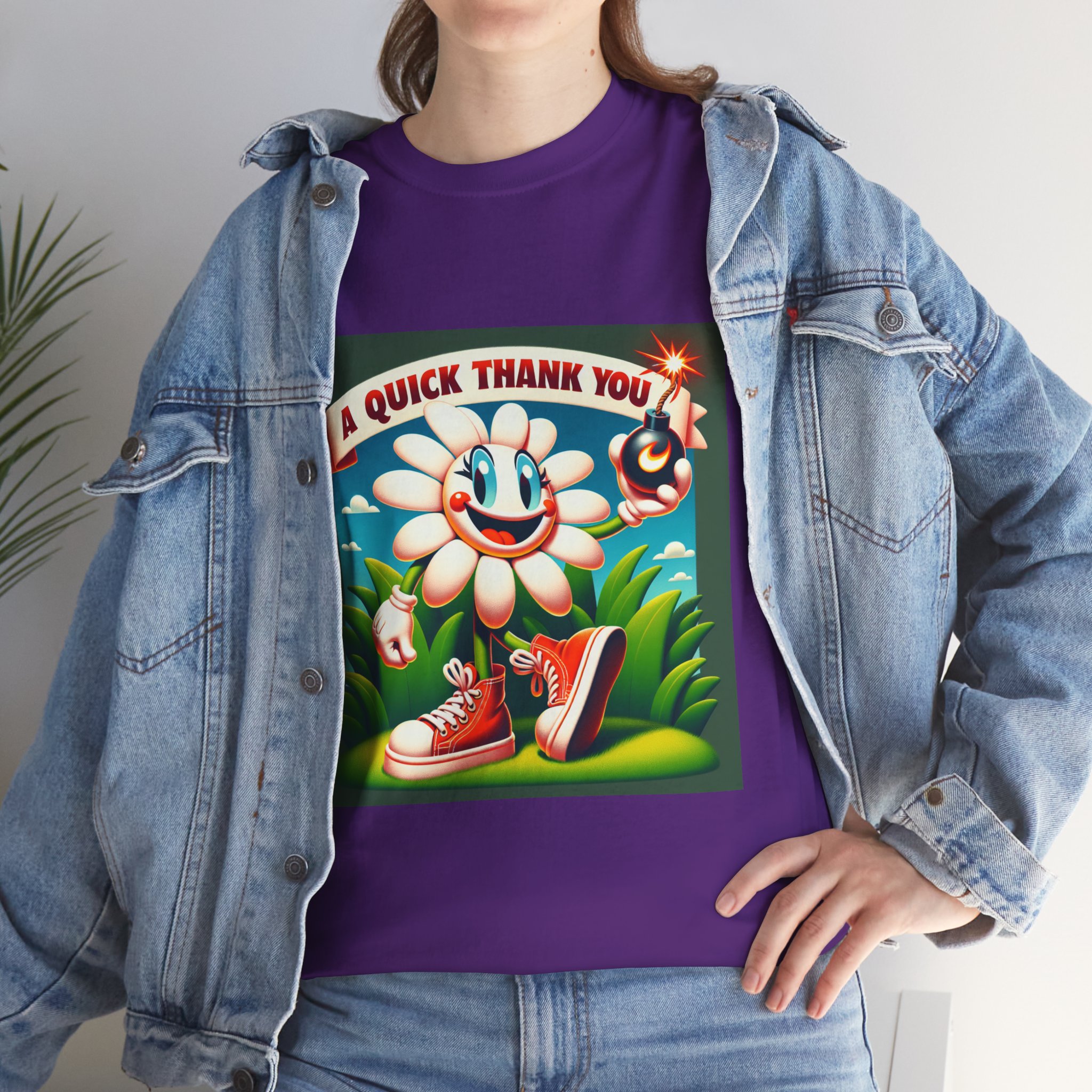 Retro Thank You Flower Tee, Unisex Cotton T-Shirt, Flower Graphic Shirt, Vintage Style Tee, Fun Thank You Gift - Image 65