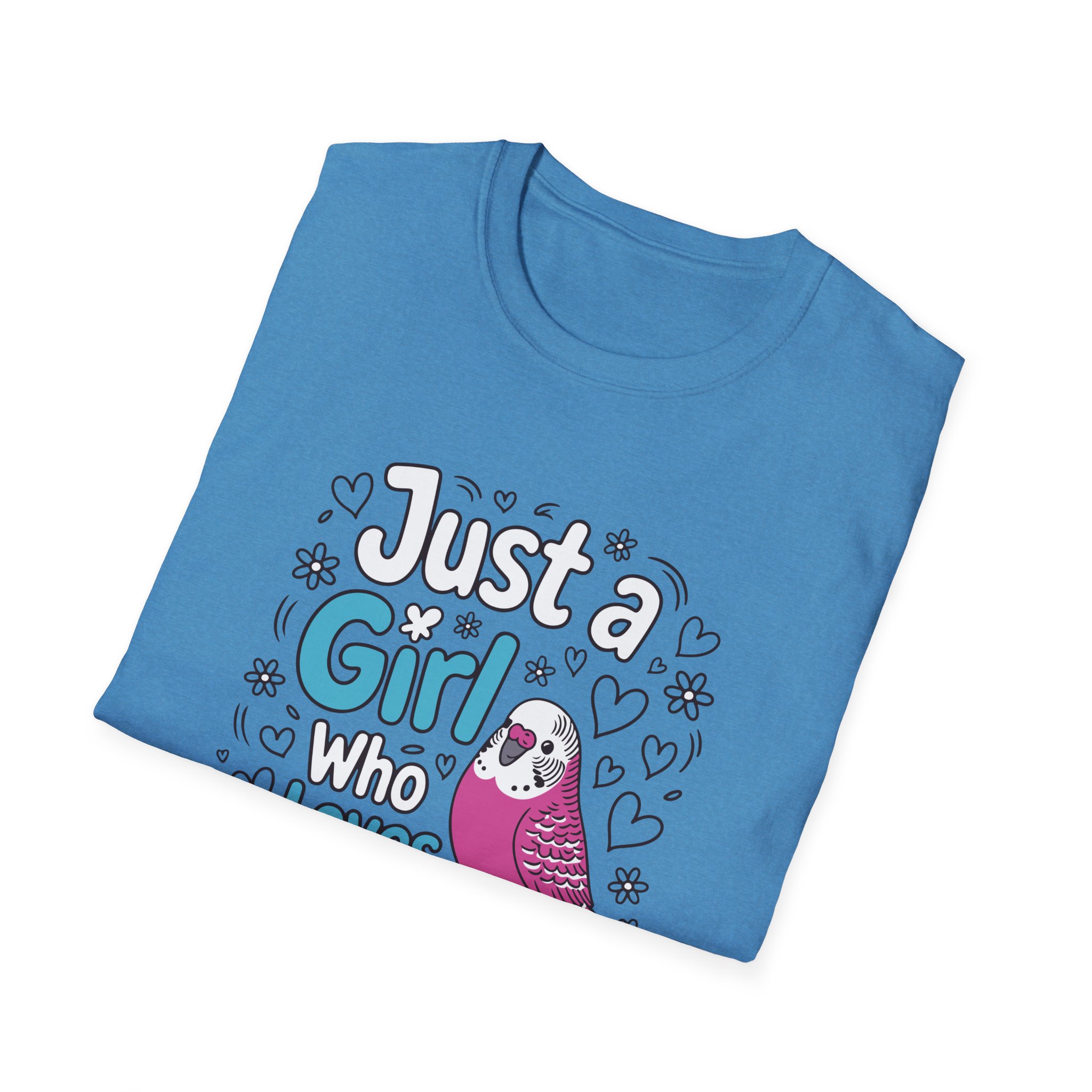 Just a Girl Who Loves Budgies Unisex Softstyle T-Shirt, Bird Lover Gift, Cute Bird Tee, Budgie Shirt, Animal Lover Apparel - Image 36