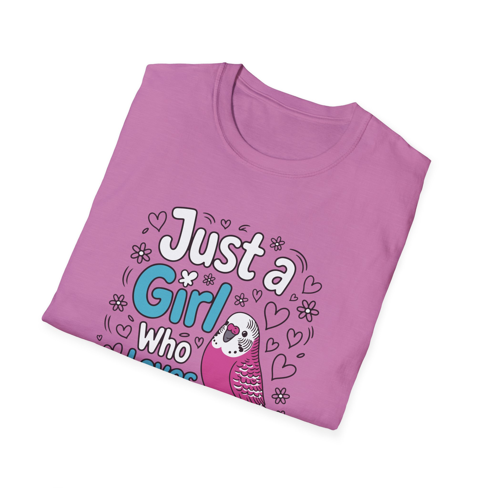Just a Girl Who Loves Budgies Unisex Softstyle T-Shirt, Bird Lover Gift, Cute Bird Tee, Budgie Shirt, Animal Lover Apparel - Image 56