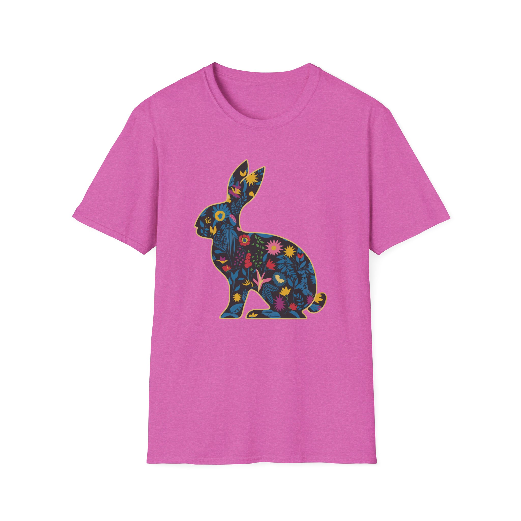 Floral Rabbit Unisex T-Shirt | Cute Animal Tee, Boho Style Shirt, Spring Fashion, Easter Gift, Nature Lover Apparel - Image 57