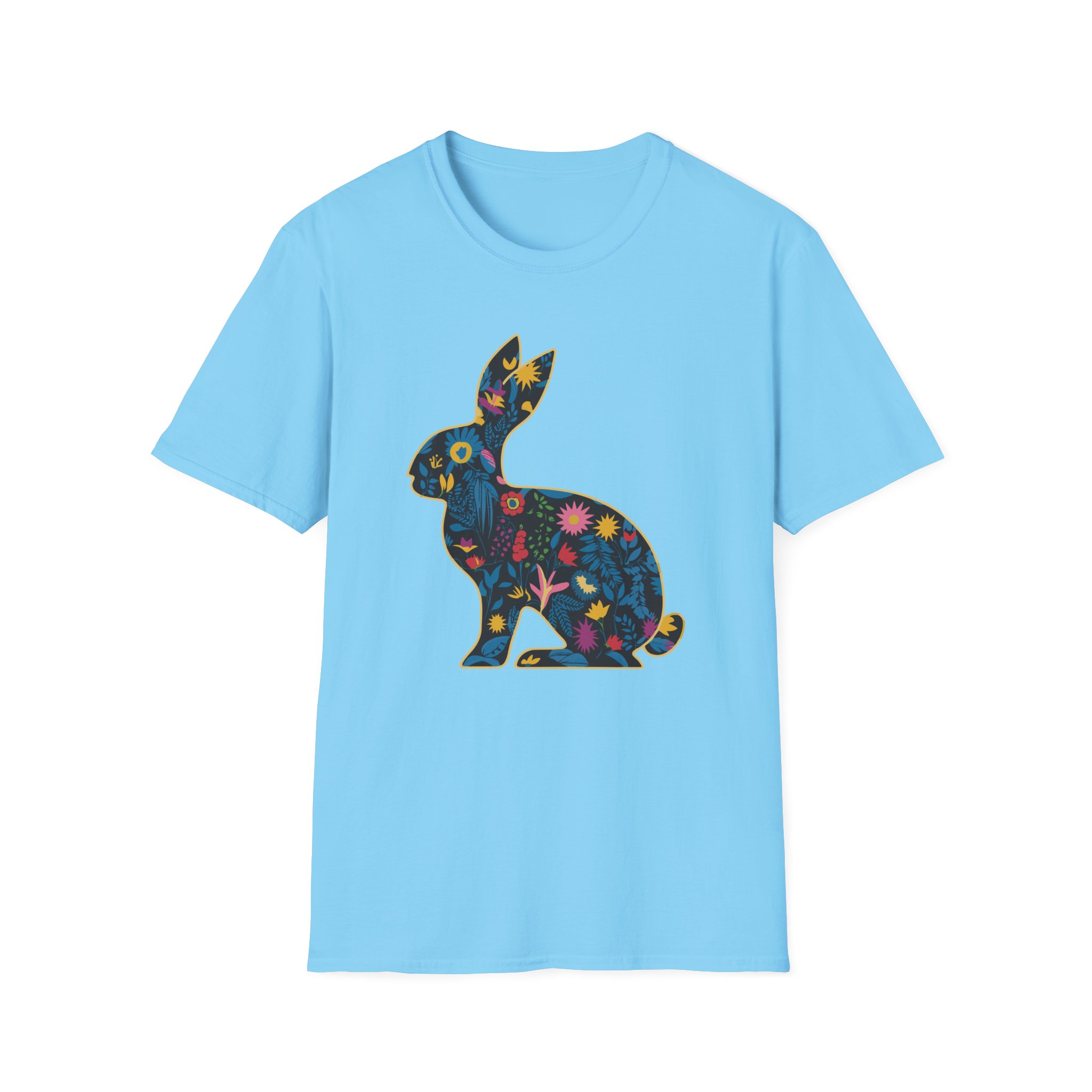 Floral Rabbit Unisex T-Shirt | Cute Animal Tee, Boho Style Shirt, Spring Fashion, Easter Gift, Nature Lover Apparel - Image 25