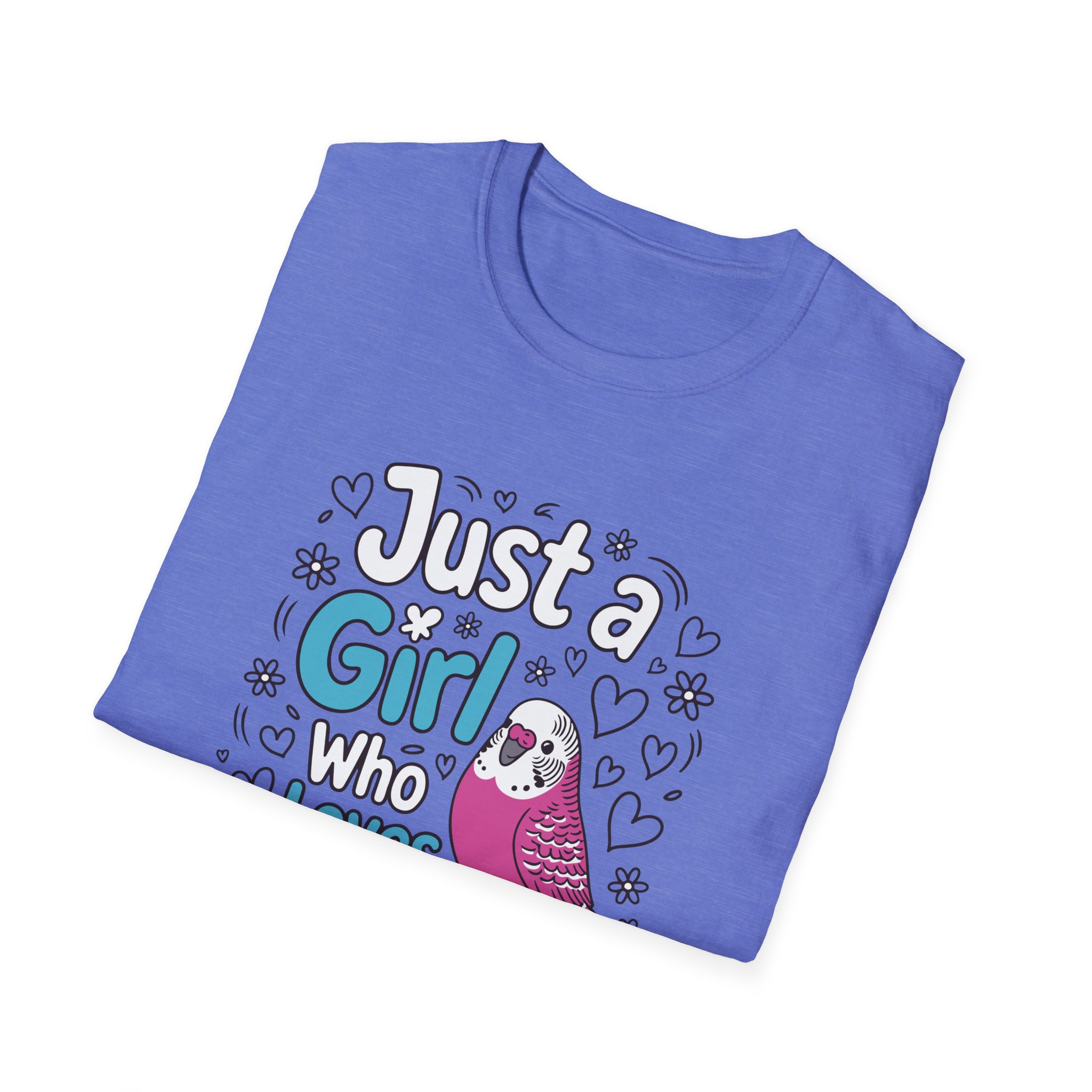 Just a Girl Who Loves Budgies Unisex Softstyle T-Shirt, Bird Lover Gift, Cute Bird Tee, Budgie Shirt, Animal Lover Apparel - Image 48