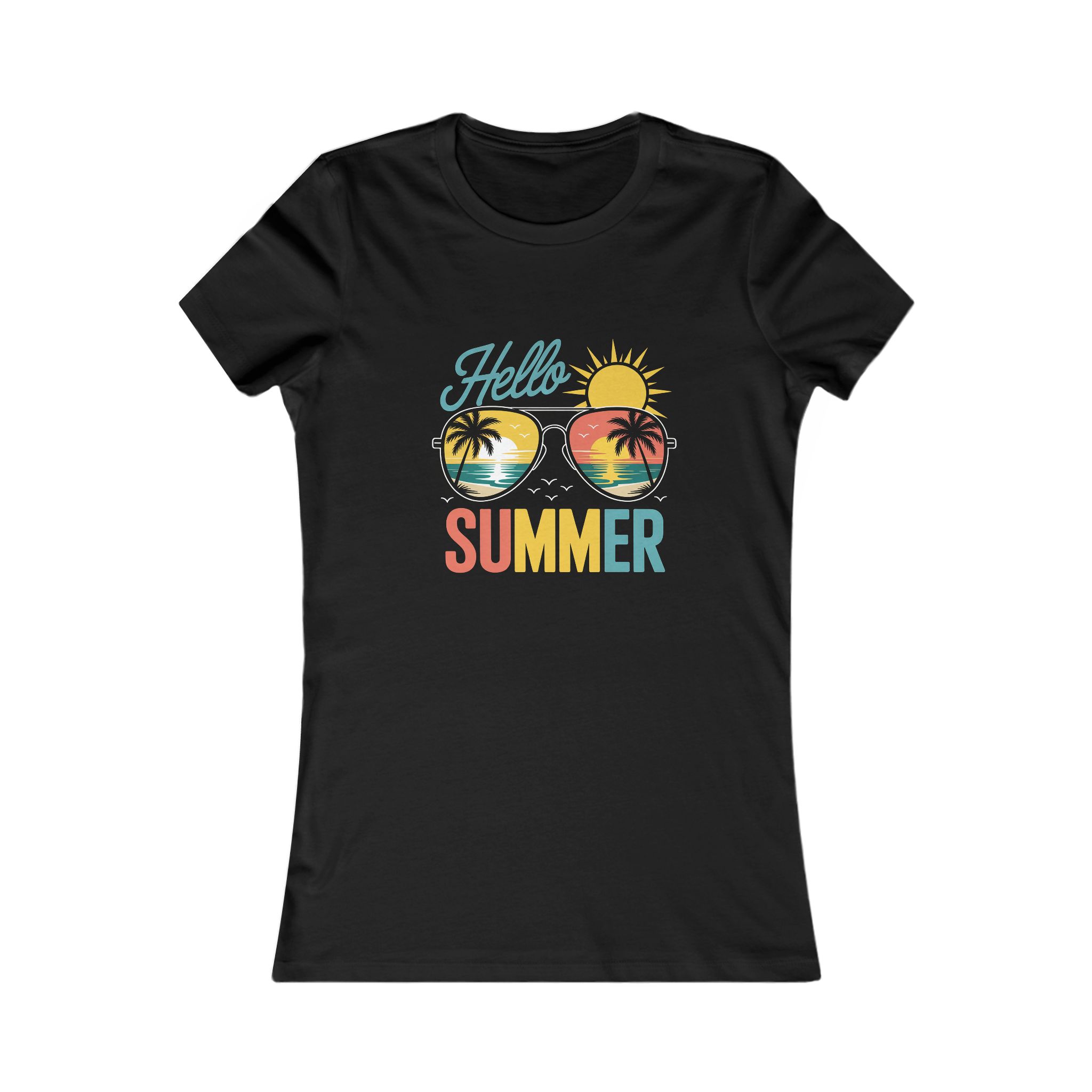 Hello Summer Women's Tee, Summer T-Shirt, Vacation Shirt, Beach Wear, Trendy Graphic Tee - Image 5