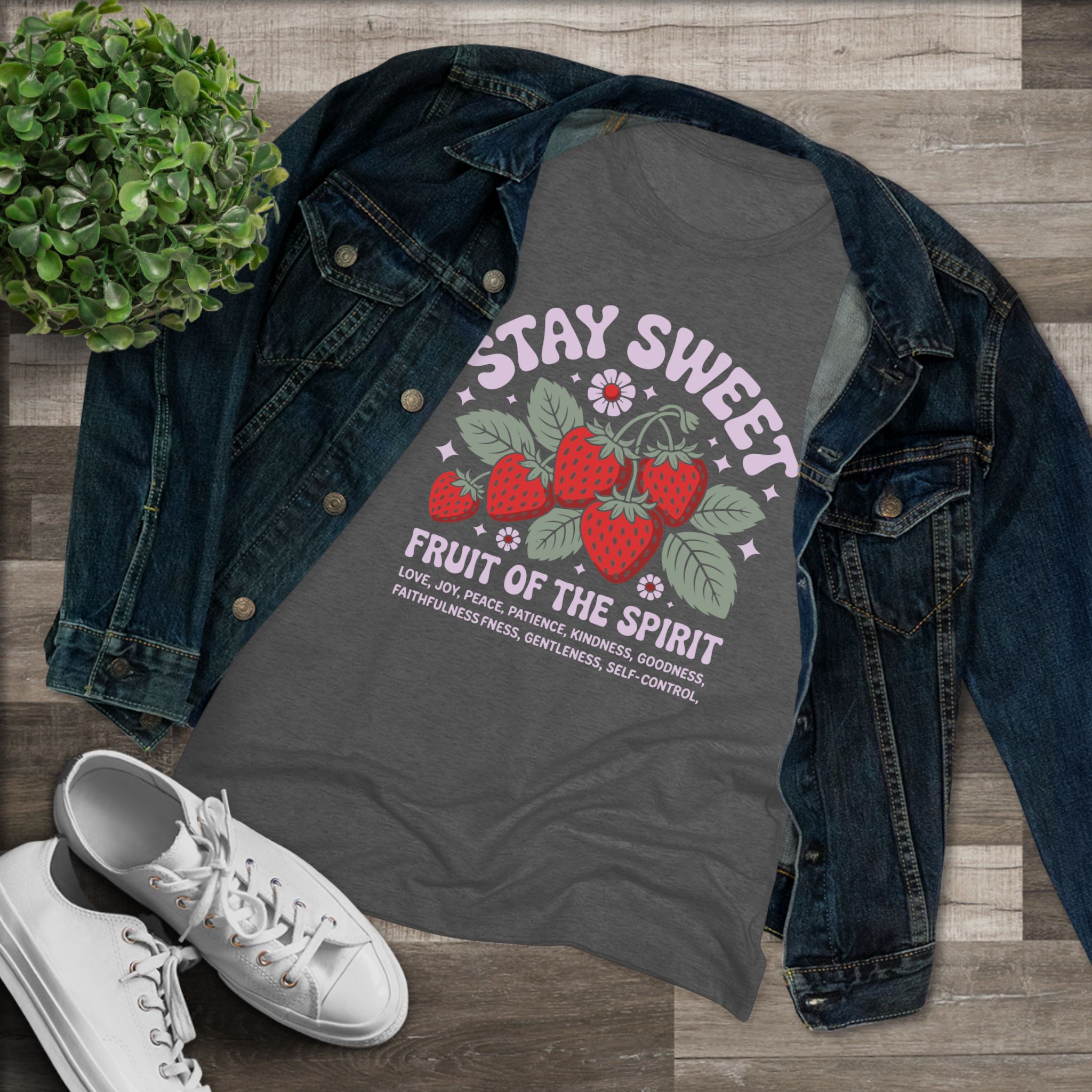 Stay Sweet Women's Triblend Tee, Inspirational Shirt, Faith-Based Gift, Casual Wear, Summer Top, Cute Graphic Tee - Image 3