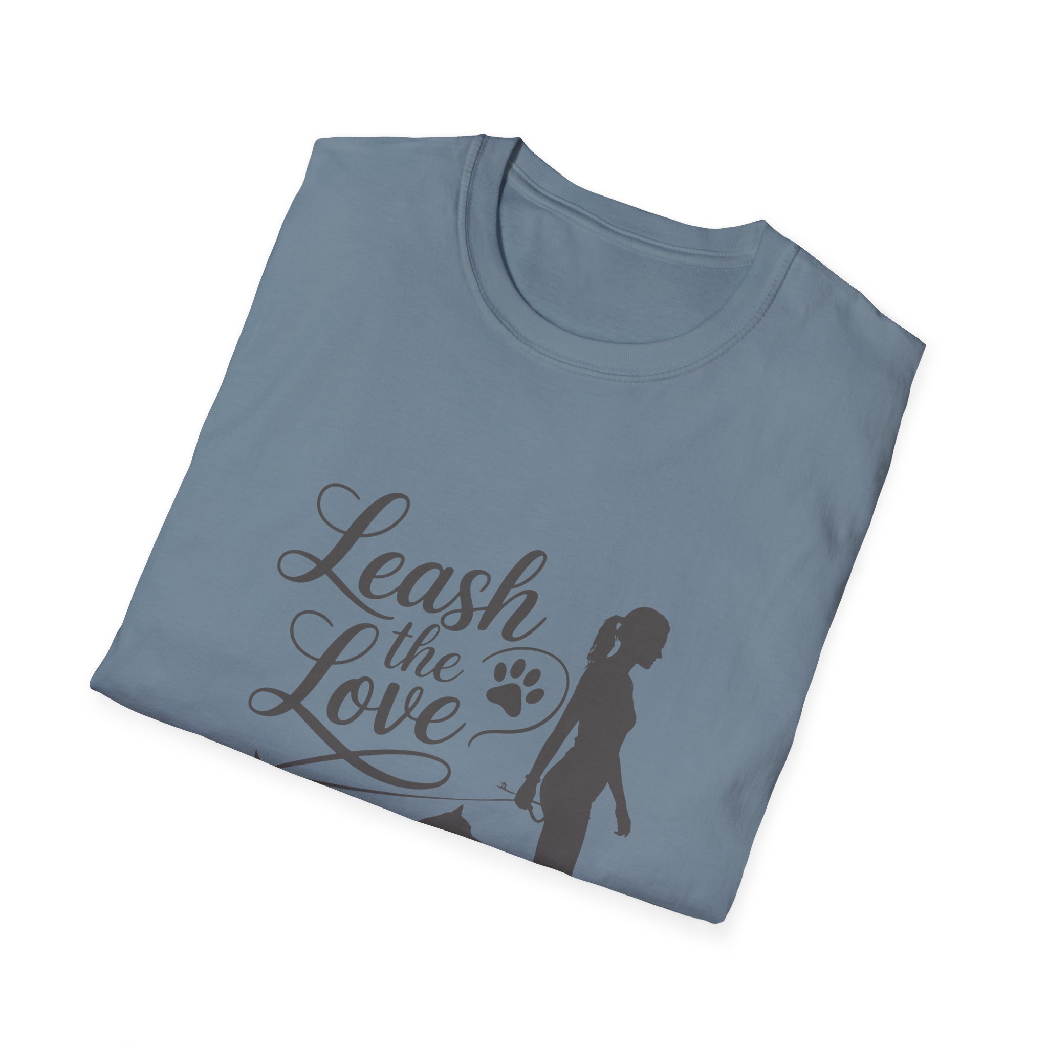 Leash the Love T-Shirt, Pet Lover Gift, Dog Walking Tee, Animal Theme Apparel, Unisex Softstyle Shirt - Image 60