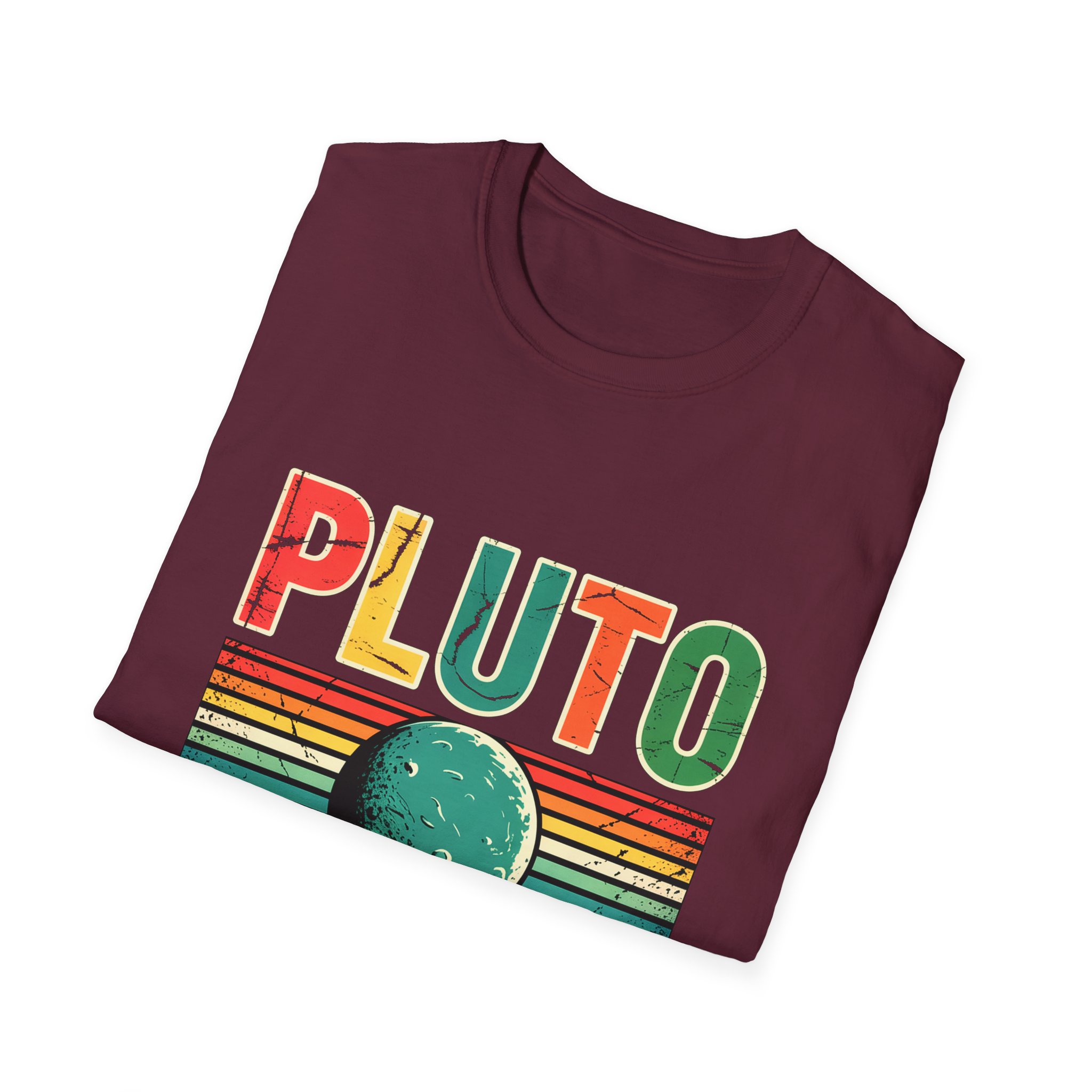 Retro Pluto Commemorative T-Shirt, Vintage Space Tee, Astronomy Lover Gift, Planet Remembrance Shirt, Unisex Softstyle Top - Image 10
