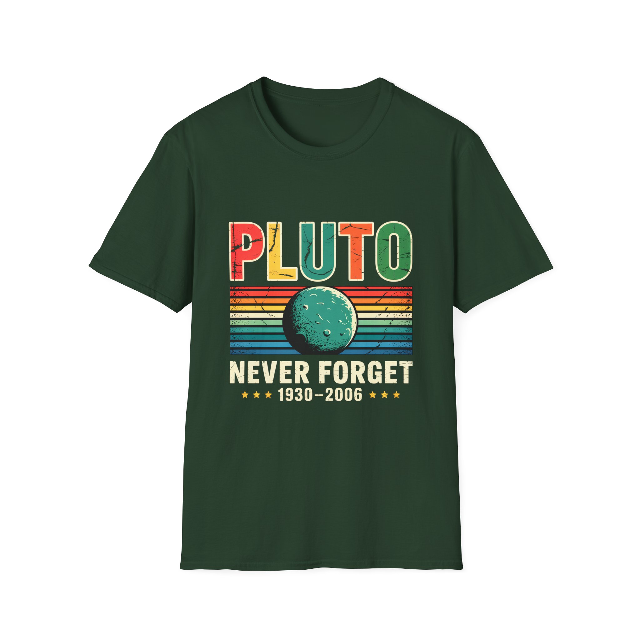 Retro Pluto Commemorative T-Shirt, Vintage Space Tee, Astronomy Lover Gift, Planet Remembrance Shirt, Unisex Softstyle Top - Image 25