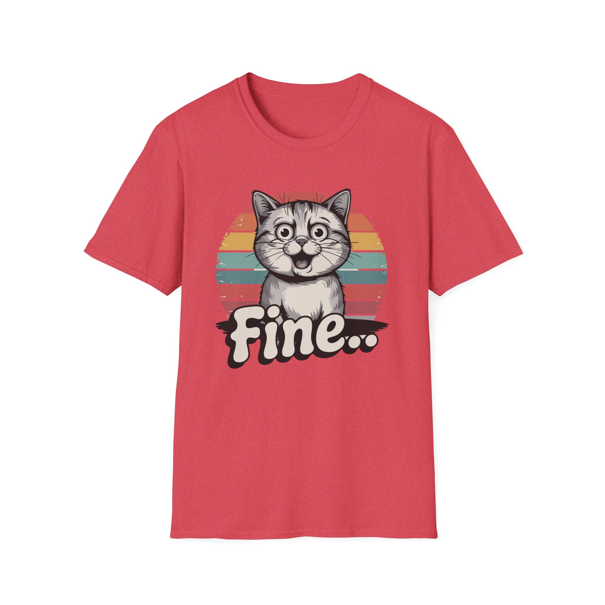 Cat Lover Vintage Fine T-Shirt, Cute Cat Graphic Tee, Unisex Softstyle Top, Perfect Gift for Pet Owners, Casual Wear - Image 53