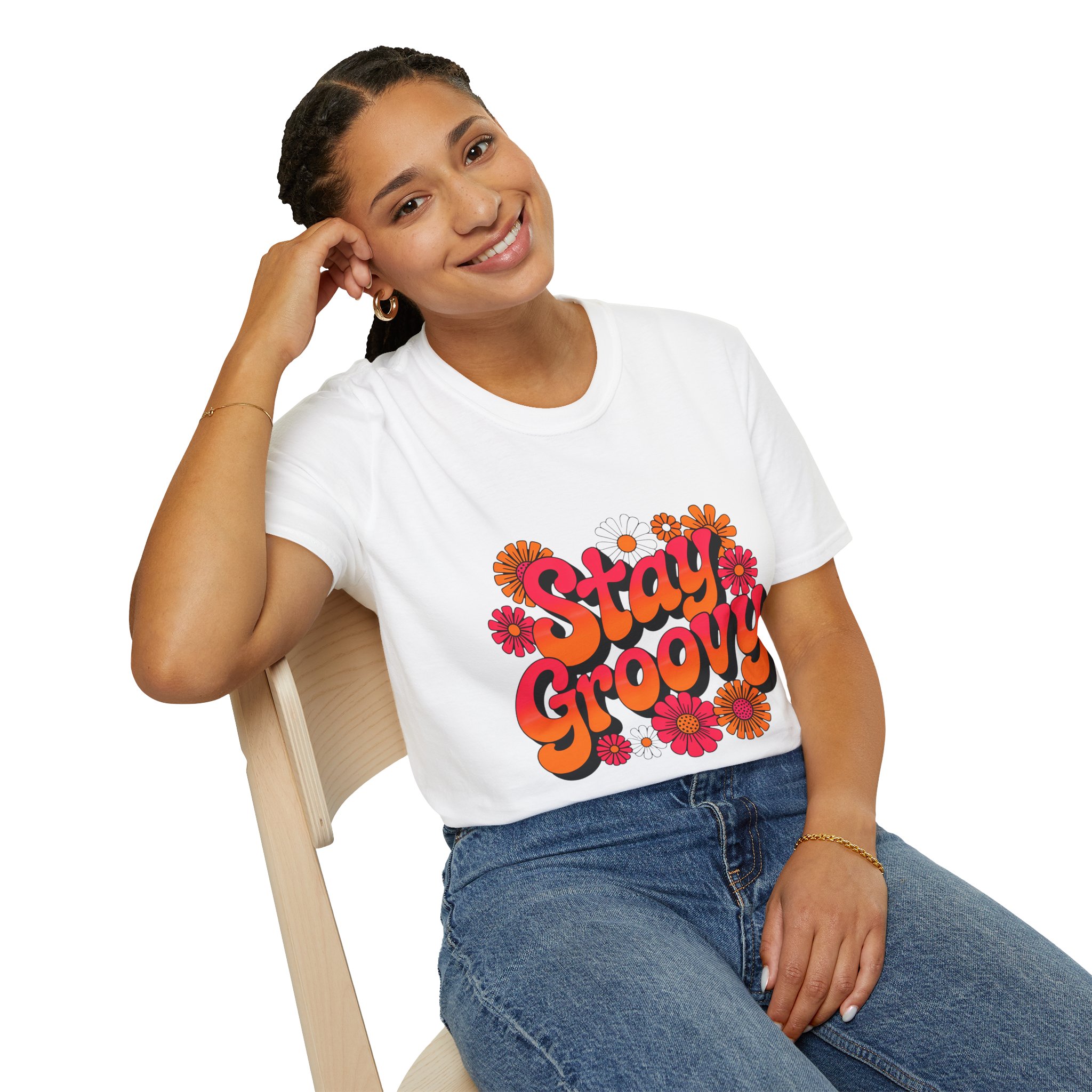 Stay Groovy T-Shirt | Retro Floral Tee | Fun Gift for Friends | Perfect for Summer, Festivals, and Everyday Wear - Image 10