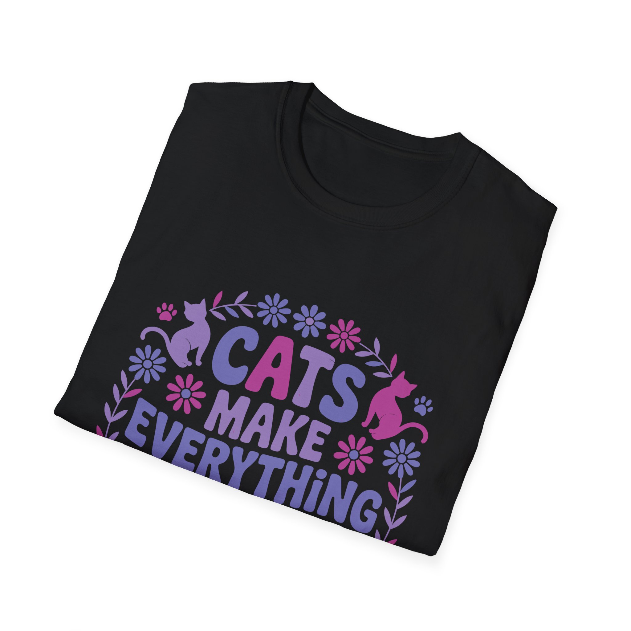 Cats Make Everything Better T-Shirt, Unisex Tee, Cat Lover Gift, Pet Owner Apparel, Cute Animal Shirt, Fun Graphic Top - Image 4