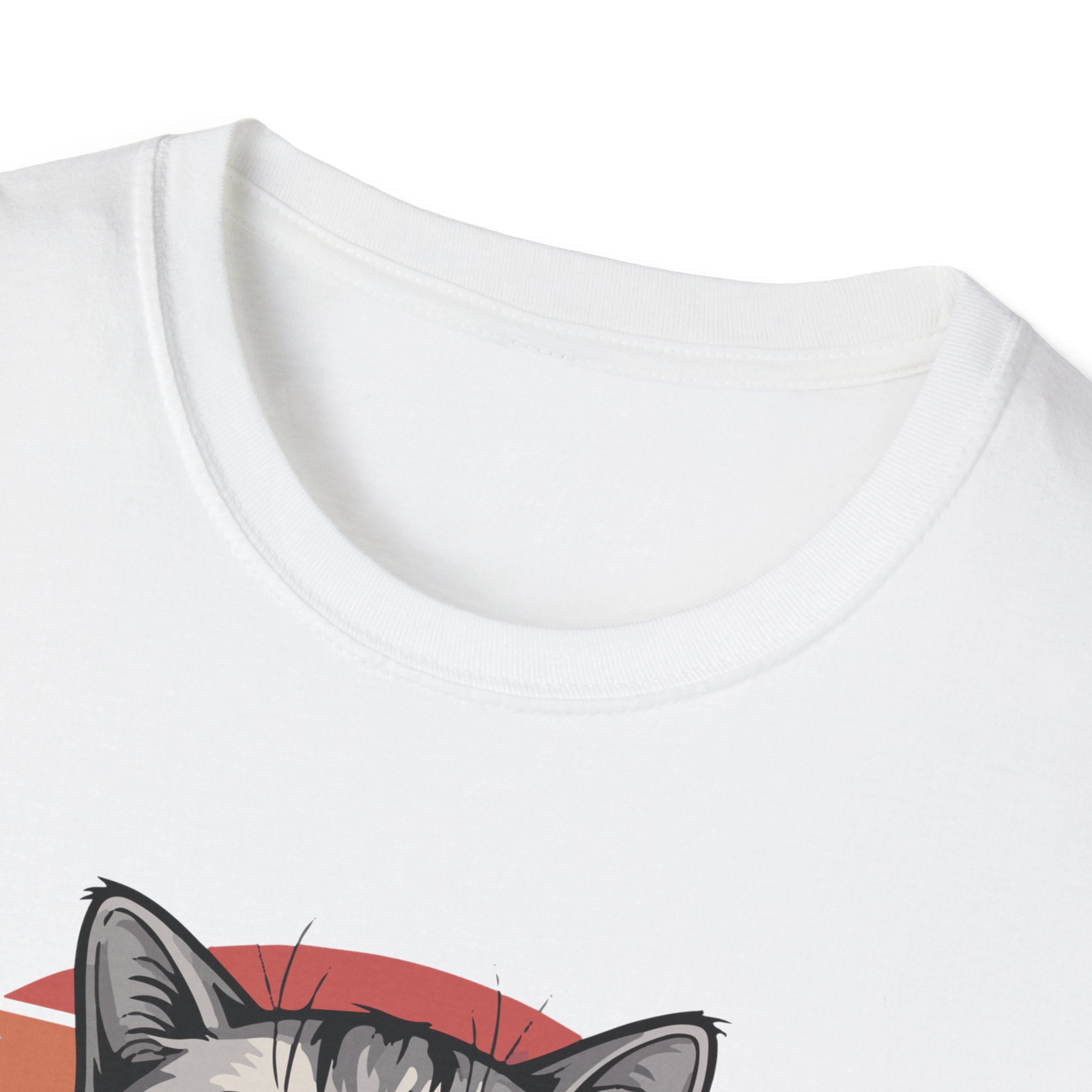 Cat Lover Vintage Fine T-Shirt, Cute Cat Graphic Tee, Unisex Softstyle Top, Perfect Gift for Pet Owners, Casual Wear - Image 3