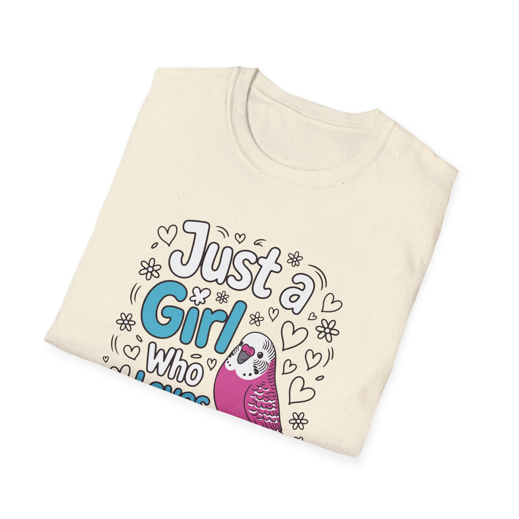 Just a Girl Who Loves Budgies Unisex Softstyle T-Shirt, Bird Lover Gift, Cute Bird Tee, Budgie Shirt, Animal Lover Apparel - Image 16