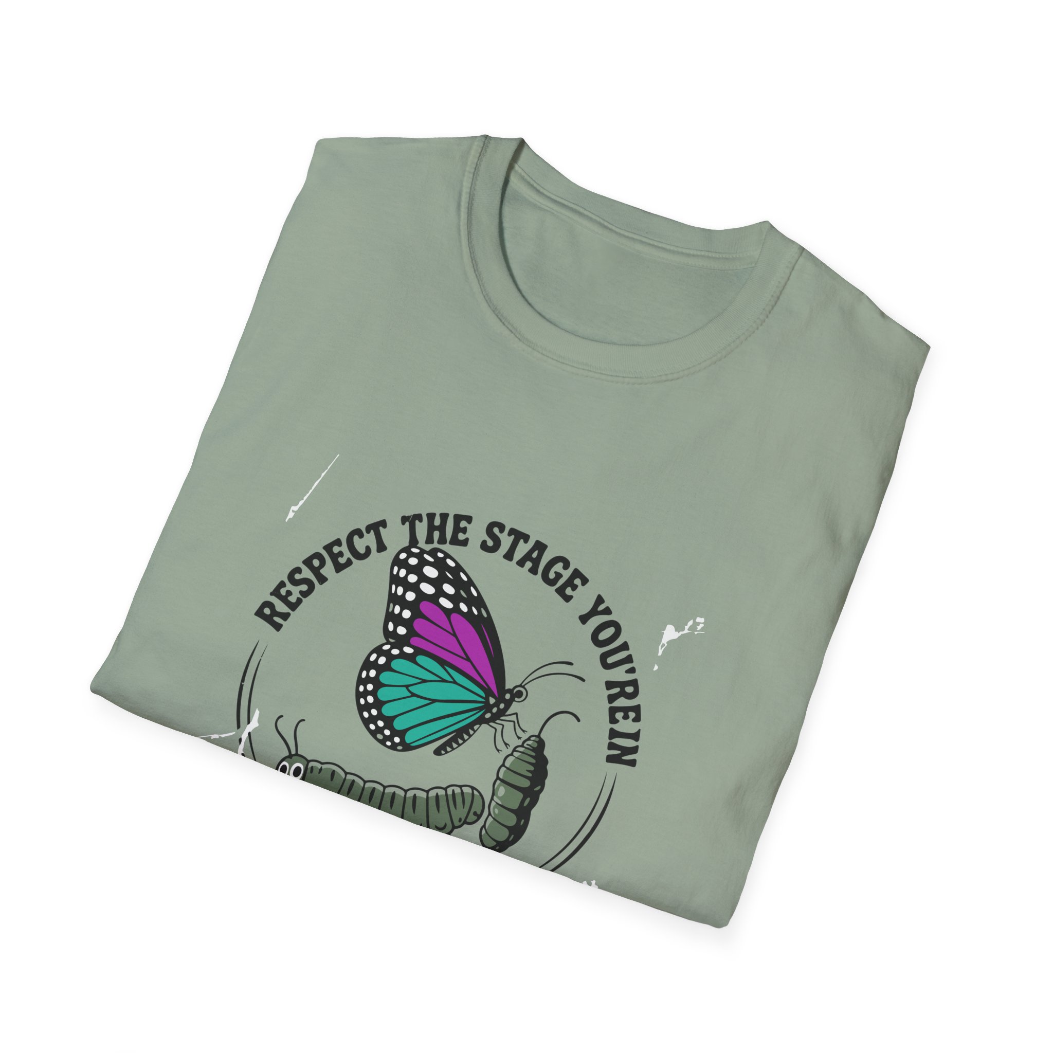 Transformation Process T-Shirt, Inspirational Quote Tee, Nature Lover Gift, Unisex Softstyle Top, Butterfly Art Shirt, - Image 28