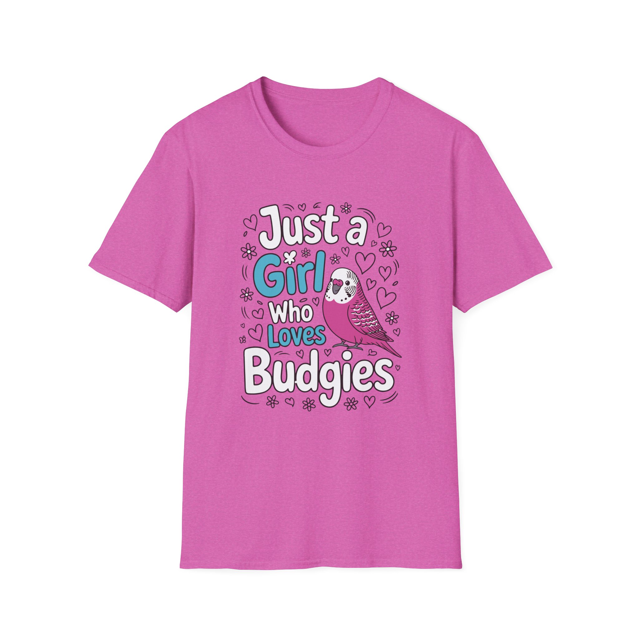 Just a Girl Who Loves Budgies Unisex Softstyle T-Shirt, Bird Lover Gift, Cute Bird Tee, Budgie Shirt, Animal Lover Apparel - Image 61