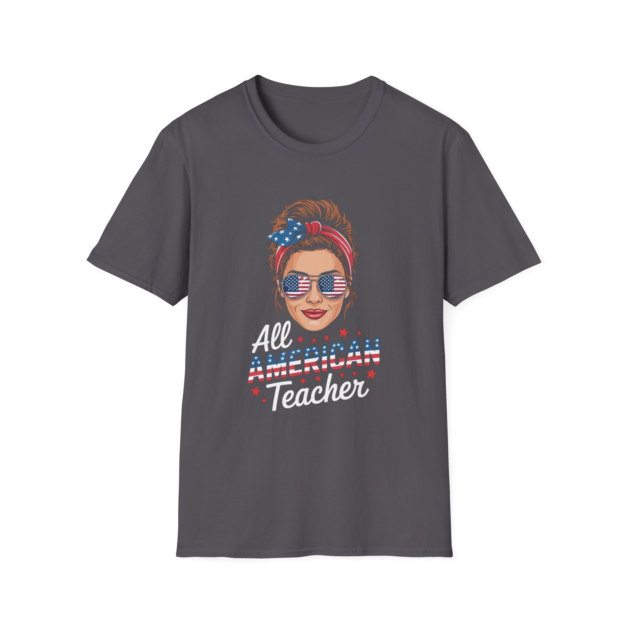 All American Teacher T-Shirt | Patriotic Tee for Educators | Gifts for Teachers | Fourth of July Apparel, Casual Wear - Image 29