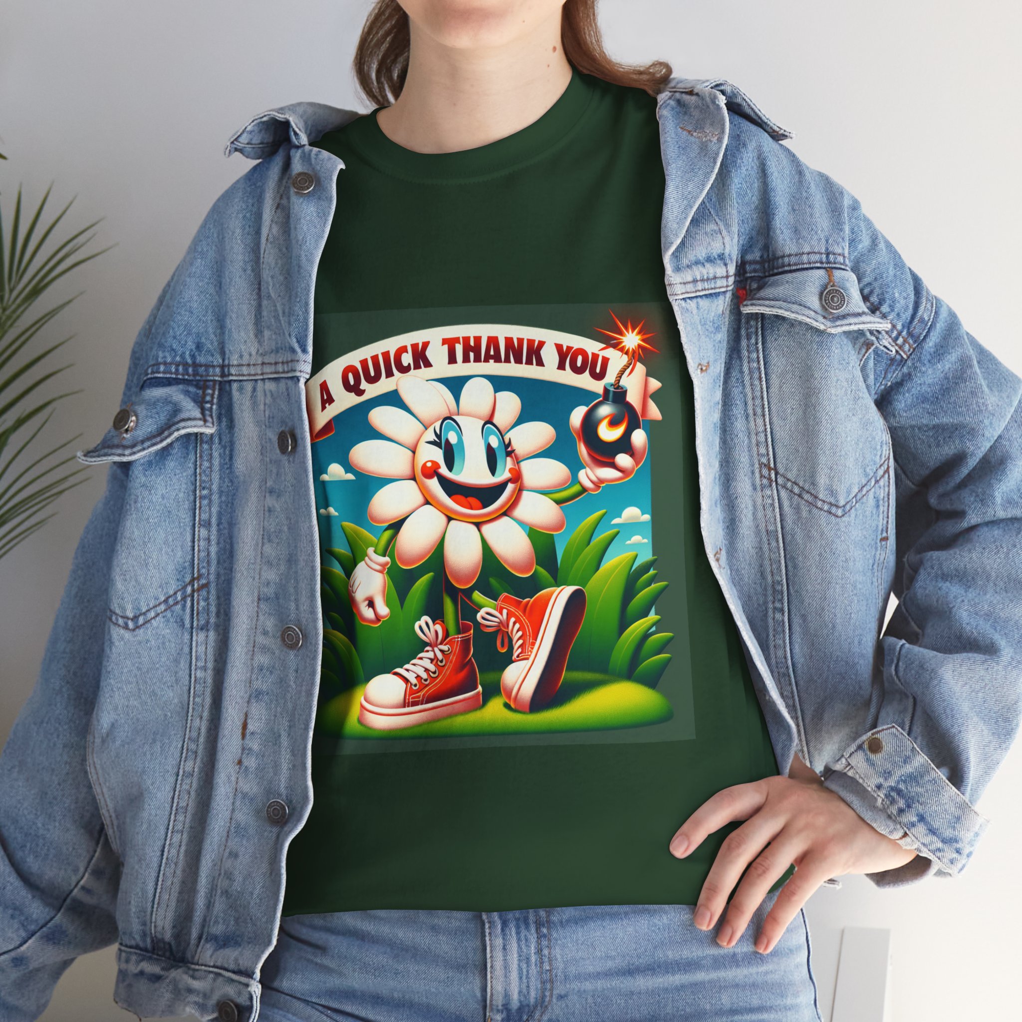 Retro Thank You Flower Tee, Unisex Cotton T-Shirt, Flower Graphic Shirt, Vintage Style Tee, Fun Thank You Gift - Image 55