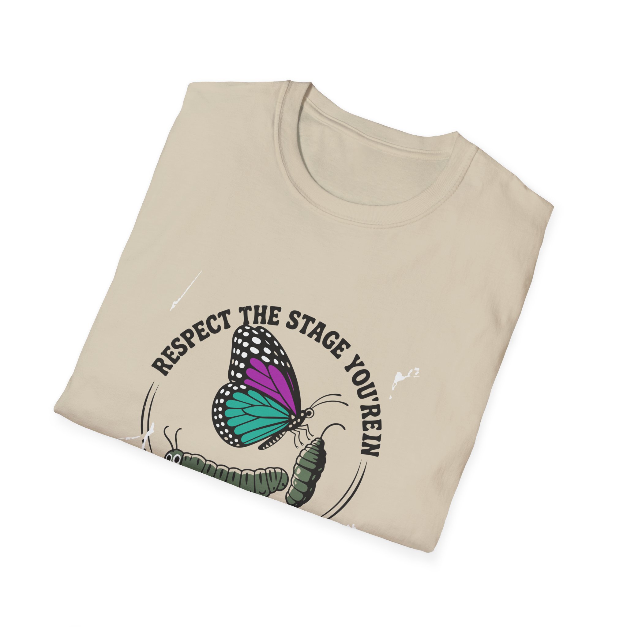 Transformation Process T-Shirt, Inspirational Quote Tee, Nature Lover Gift, Unisex Softstyle Top, Butterfly Art Shirt, - Image 4