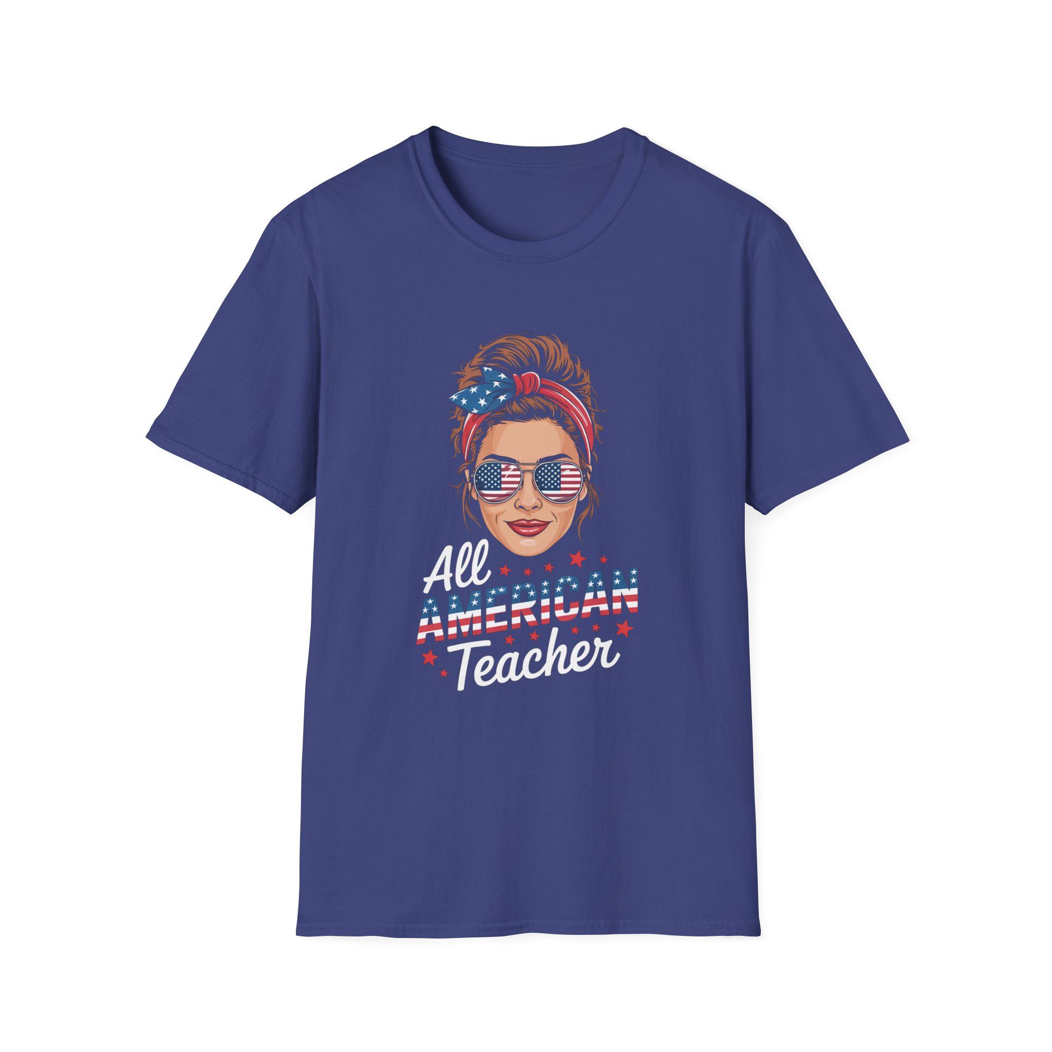 All American Teacher T-Shirt | Patriotic Tee for Educators | Gifts for Teachers | Fourth of July Apparel, Casual Wear - Image 37