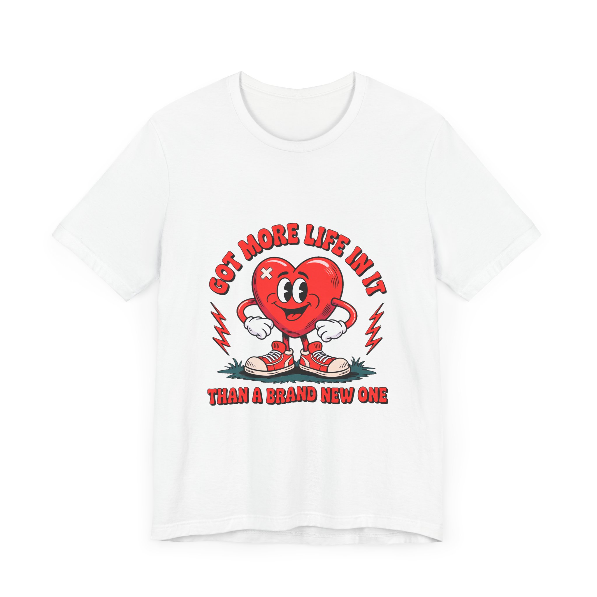 Vintage Comic Heart Tee - More Life Than Brand New, Unisex T-Shirt, Graphic Tee, Gift for Him/Her, Retro Style, Valentine's Day, Casual Wear - Image 15