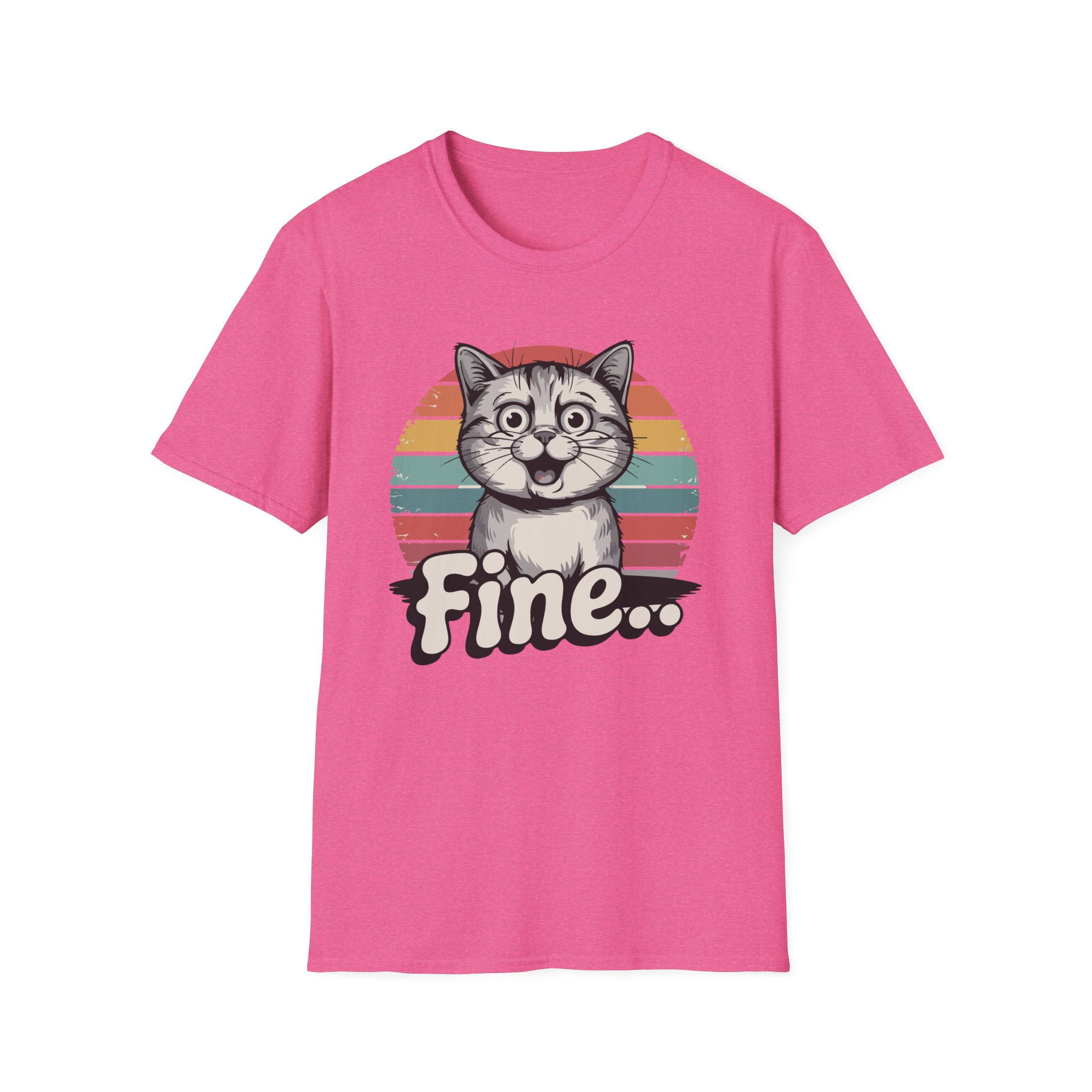 Cat Lover Vintage Fine T-Shirt, Cute Cat Graphic Tee, Unisex Softstyle Top, Perfect Gift for Pet Owners, Casual Wear - Image 45