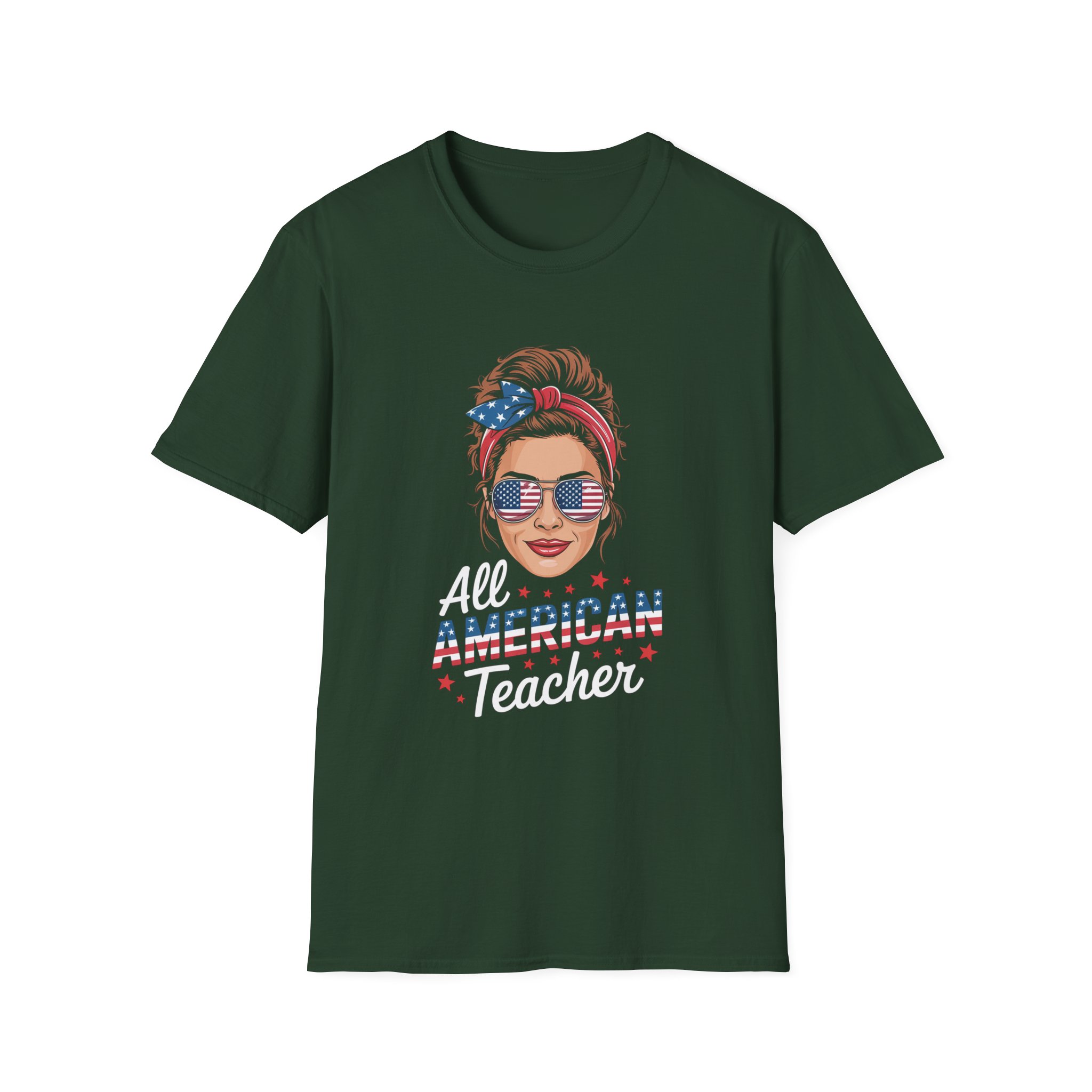 All American Teacher T-Shirt | Patriotic Tee for Educators | Gifts for Teachers | Fourth of July Apparel, Casual Wear - Image 17