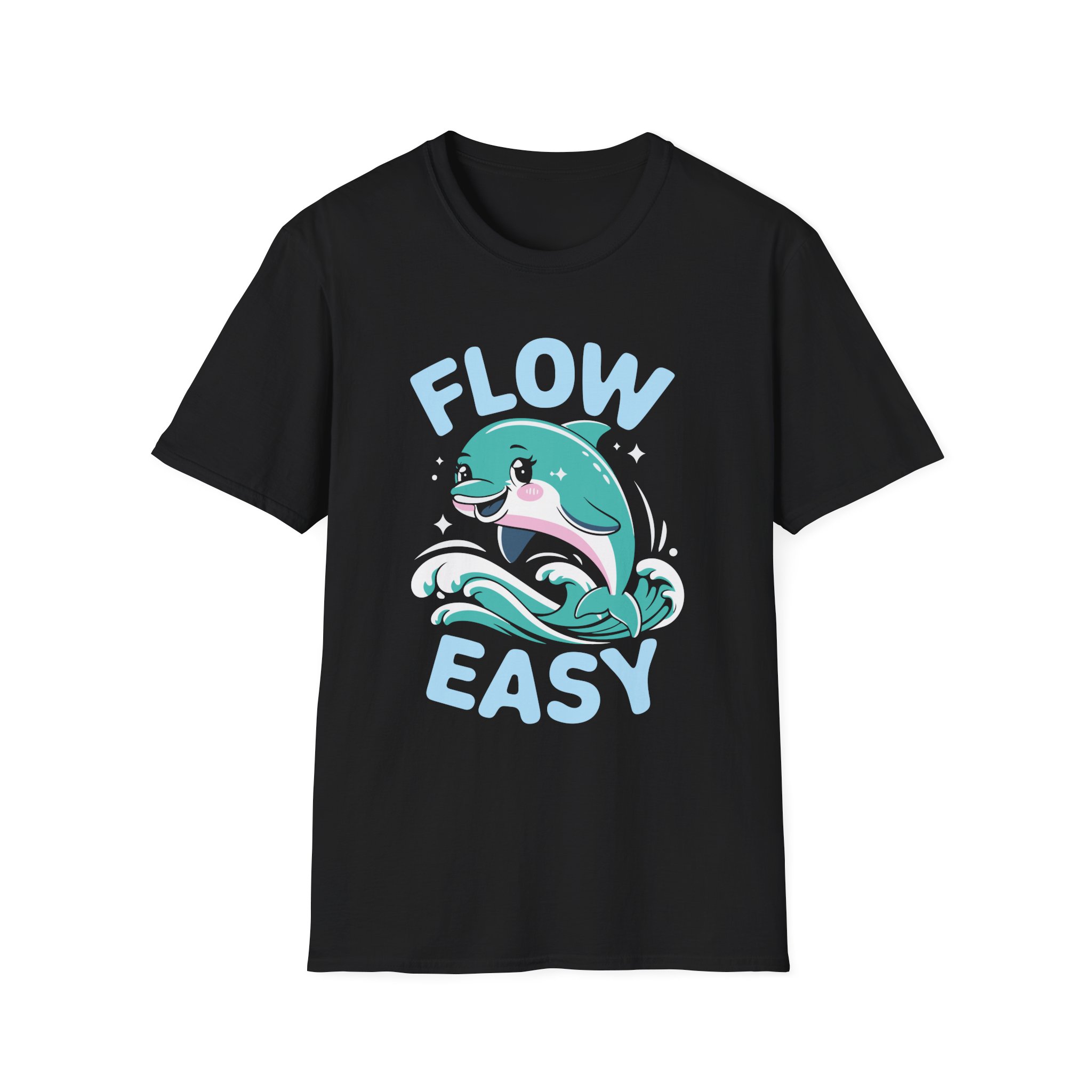 Charming Dolphin T-Shirt - Flow Easy, Fun Gift, Ocean Lover Apparel, Relaxed Fit, Summer Vibes, Casual Wear