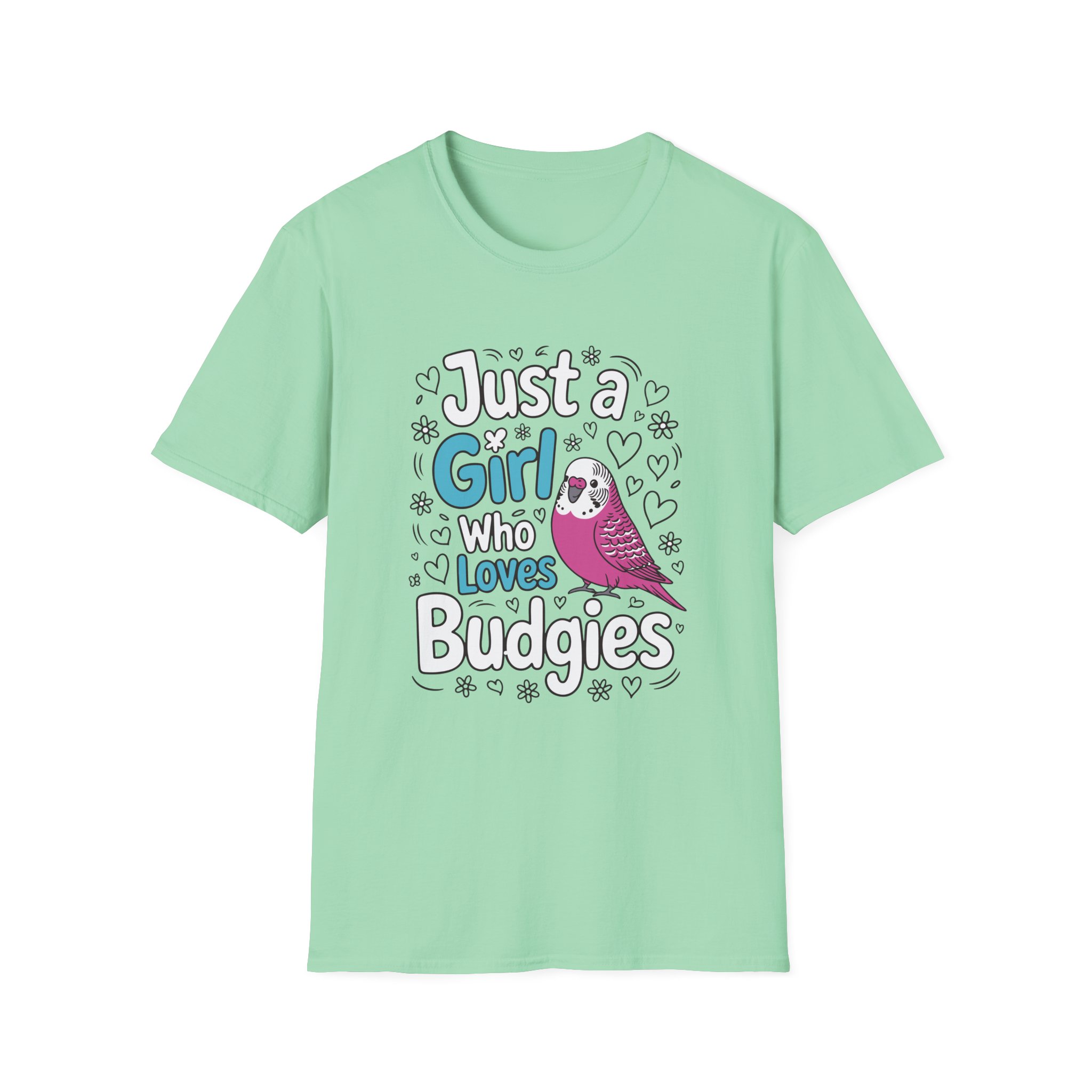 Just a Girl Who Loves Budgies Unisex Softstyle T-Shirt, Bird Lover Gift, Cute Bird Tee, Budgie Shirt, Animal Lover Apparel - Image 25