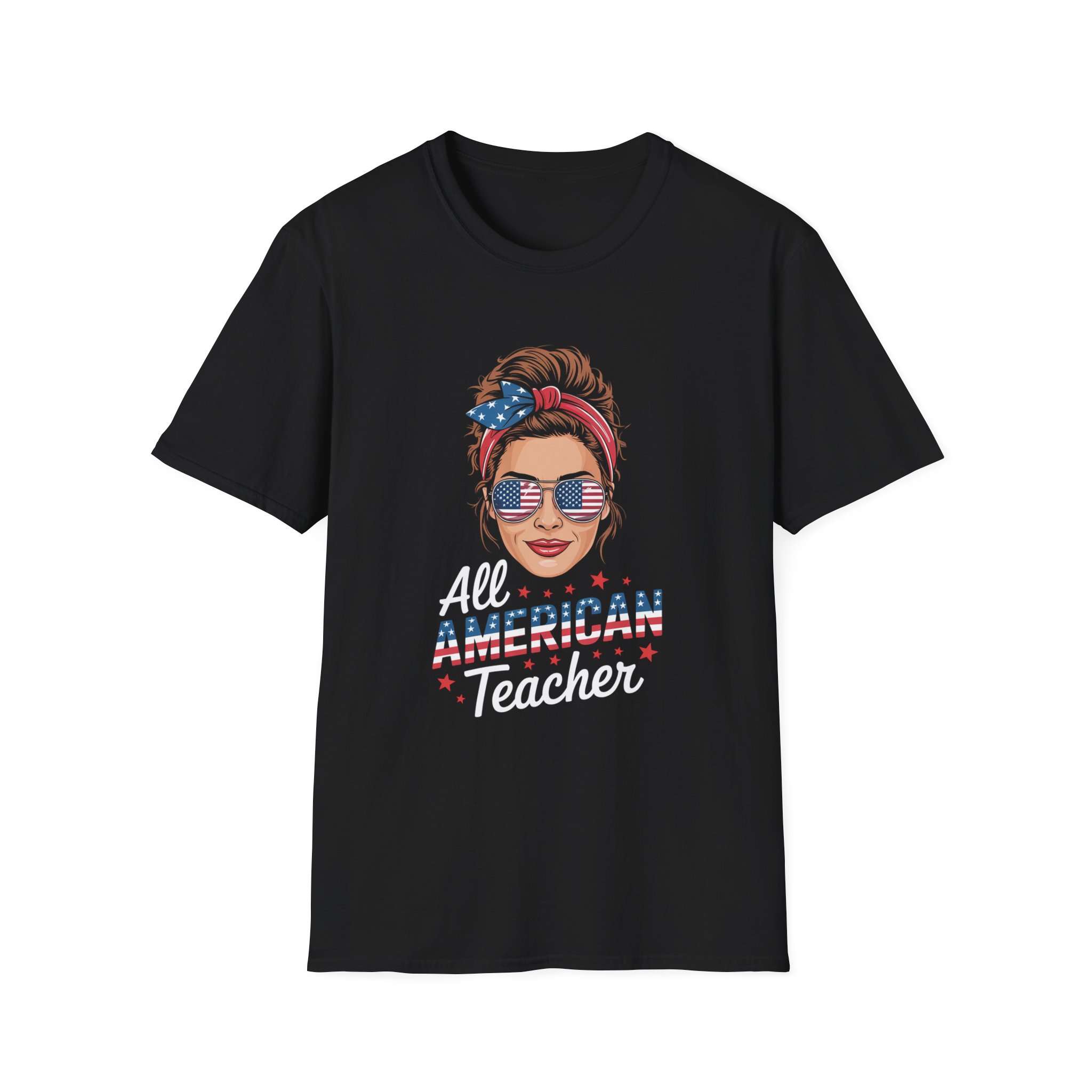 All American Teacher T-Shirt | Patriotic Tee for Educators | Gifts for Teachers | Fourth of July Apparel, Casual Wear