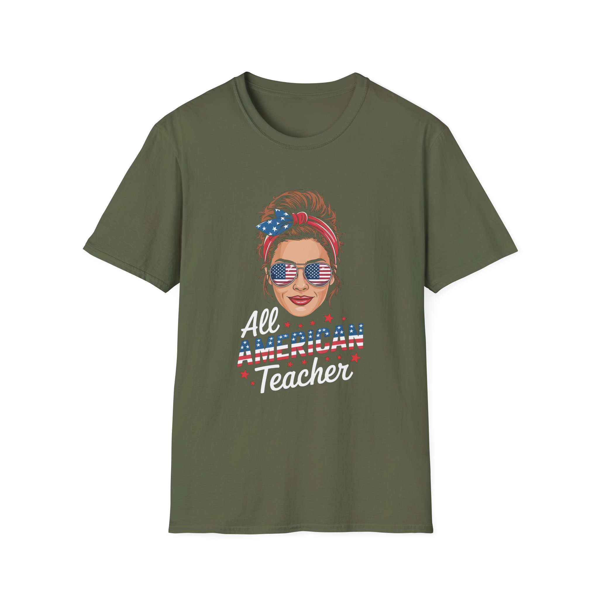 All American Teacher T-Shirt | Patriotic Tee for Educators | Gifts for Teachers | Fourth of July Apparel, Casual Wear - Image 13