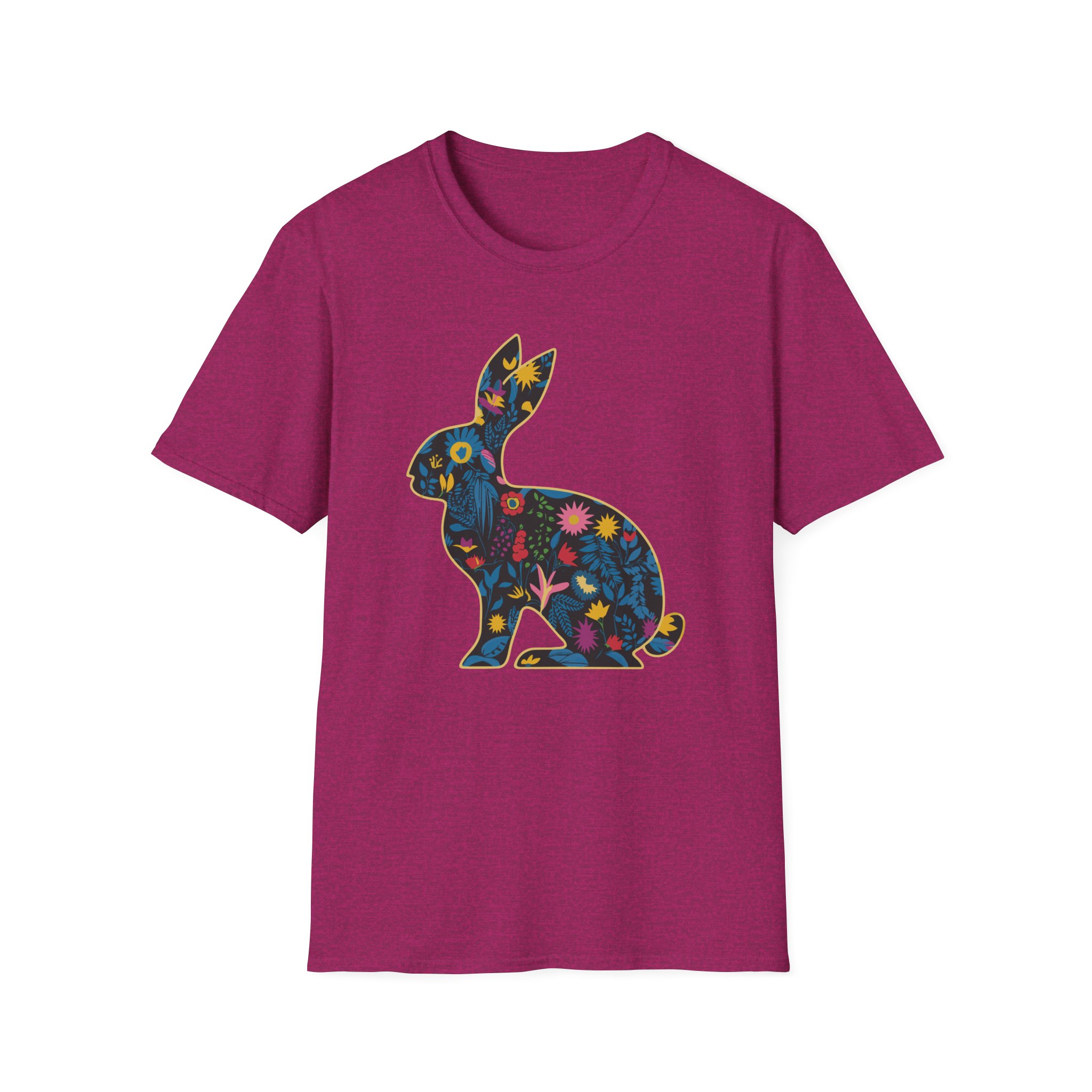 Floral Rabbit Unisex T-Shirt | Cute Animal Tee, Boho Style Shirt, Spring Fashion, Easter Gift, Nature Lover Apparel - Image 17
