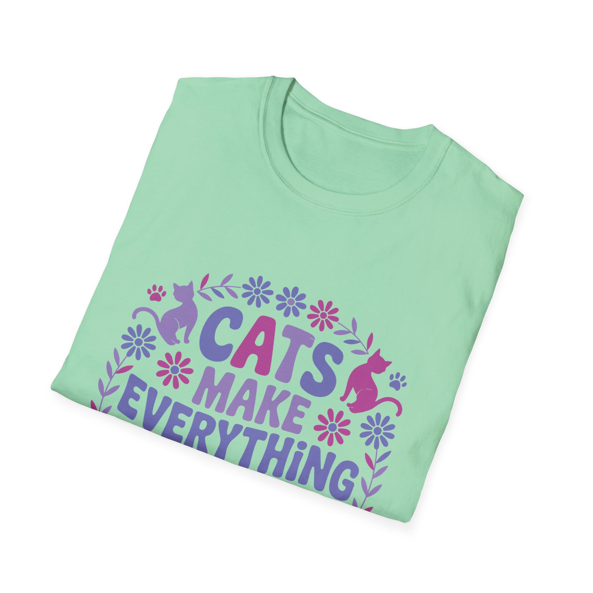 Cats Make Everything Better T-Shirt, Unisex Tee, Cat Lover Gift, Pet Owner Apparel, Cute Animal Shirt, Fun Graphic Top - Image 24