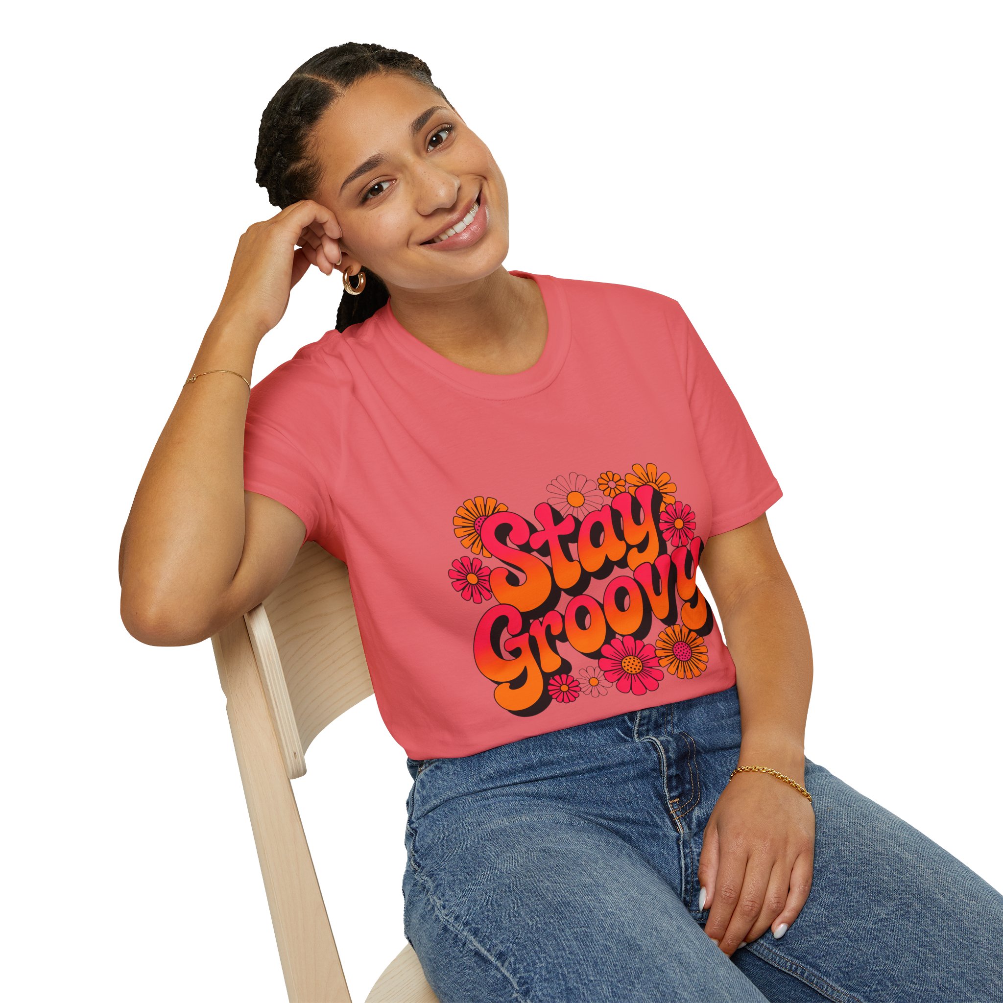 Stay Groovy T-Shirt | Retro Floral Tee | Fun Gift for Friends | Perfect for Summer, Festivals, and Everyday Wear - Image 15