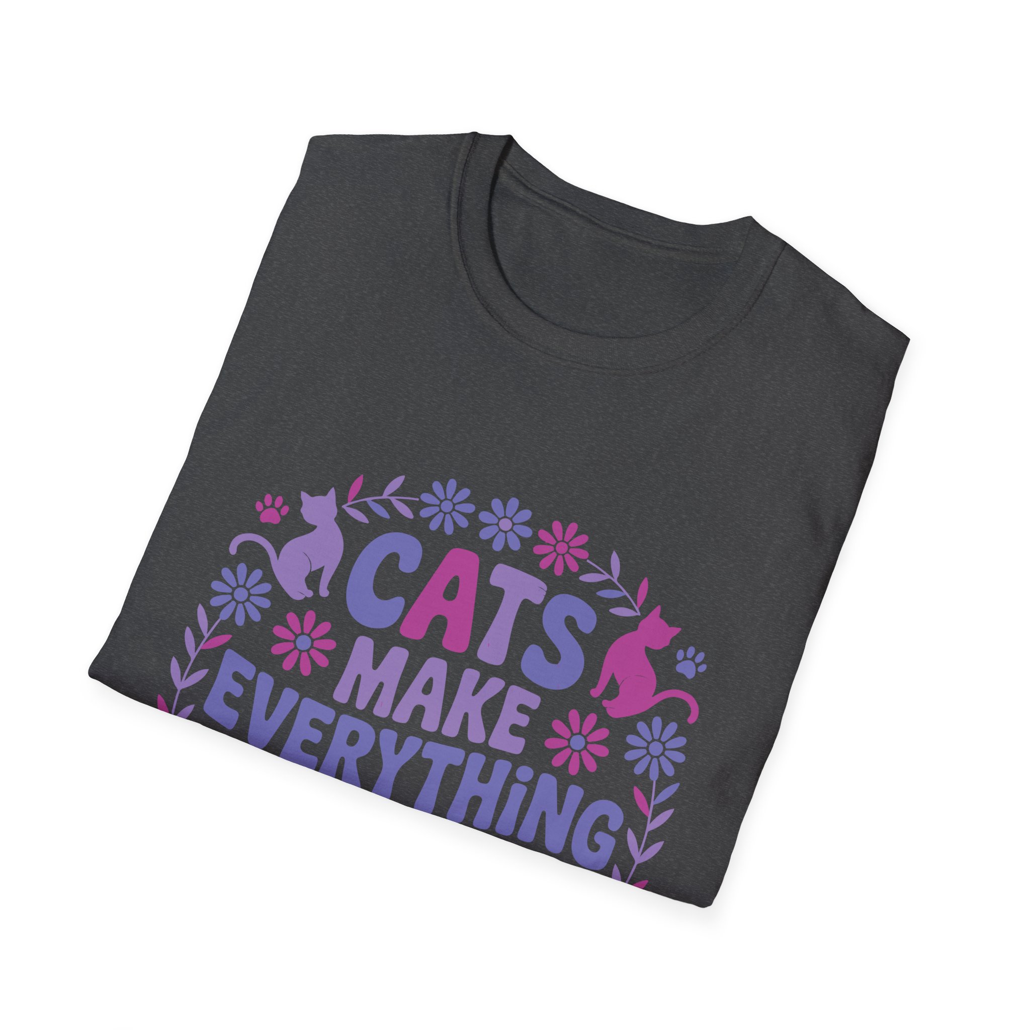 Cats Make Everything Better T-Shirt, Unisex Tee, Cat Lover Gift, Pet Owner Apparel, Cute Animal Shirt, Fun Graphic Top - Image 28