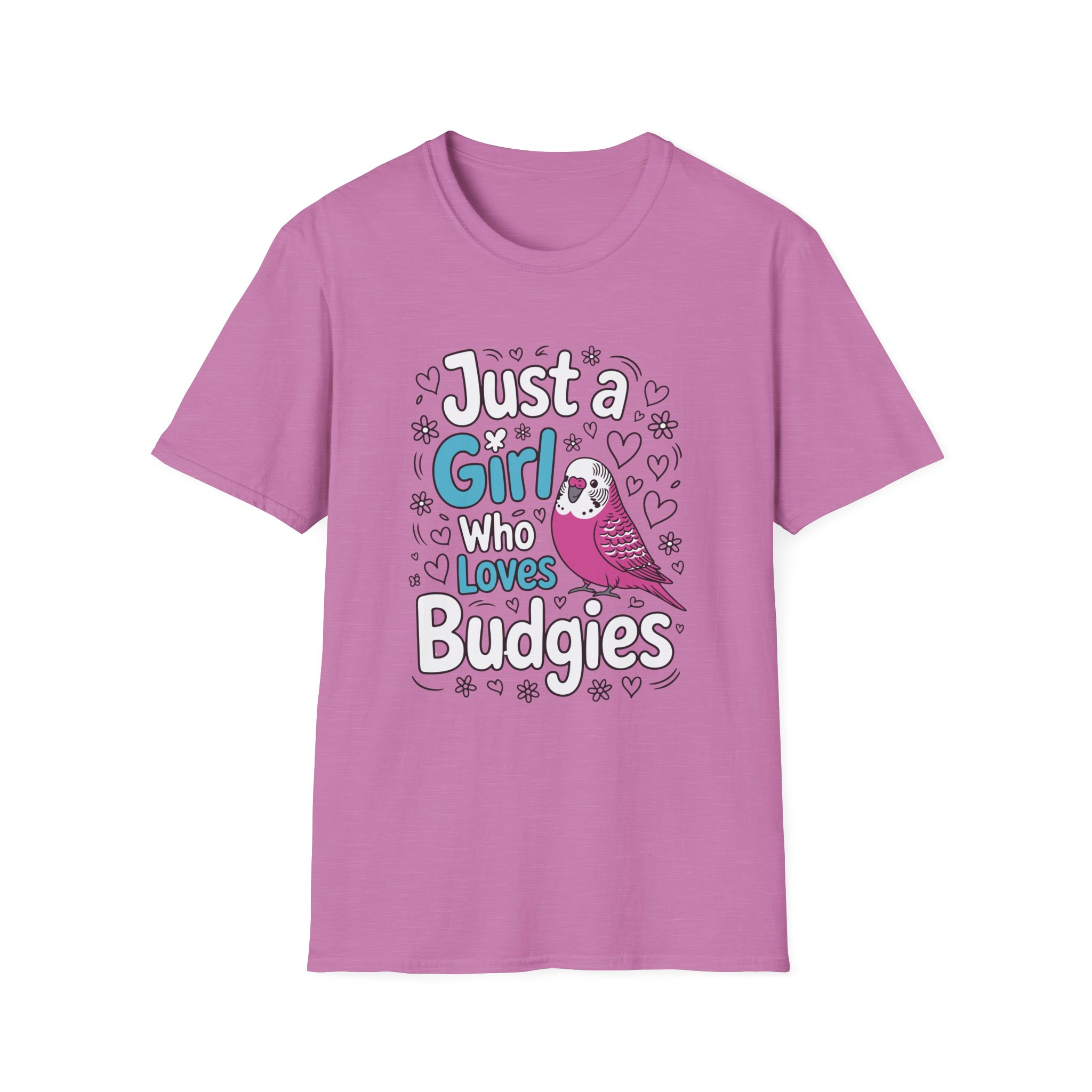 Just a Girl Who Loves Budgies Unisex Softstyle T-Shirt, Bird Lover Gift, Cute Bird Tee, Budgie Shirt, Animal Lover Apparel - Image 53