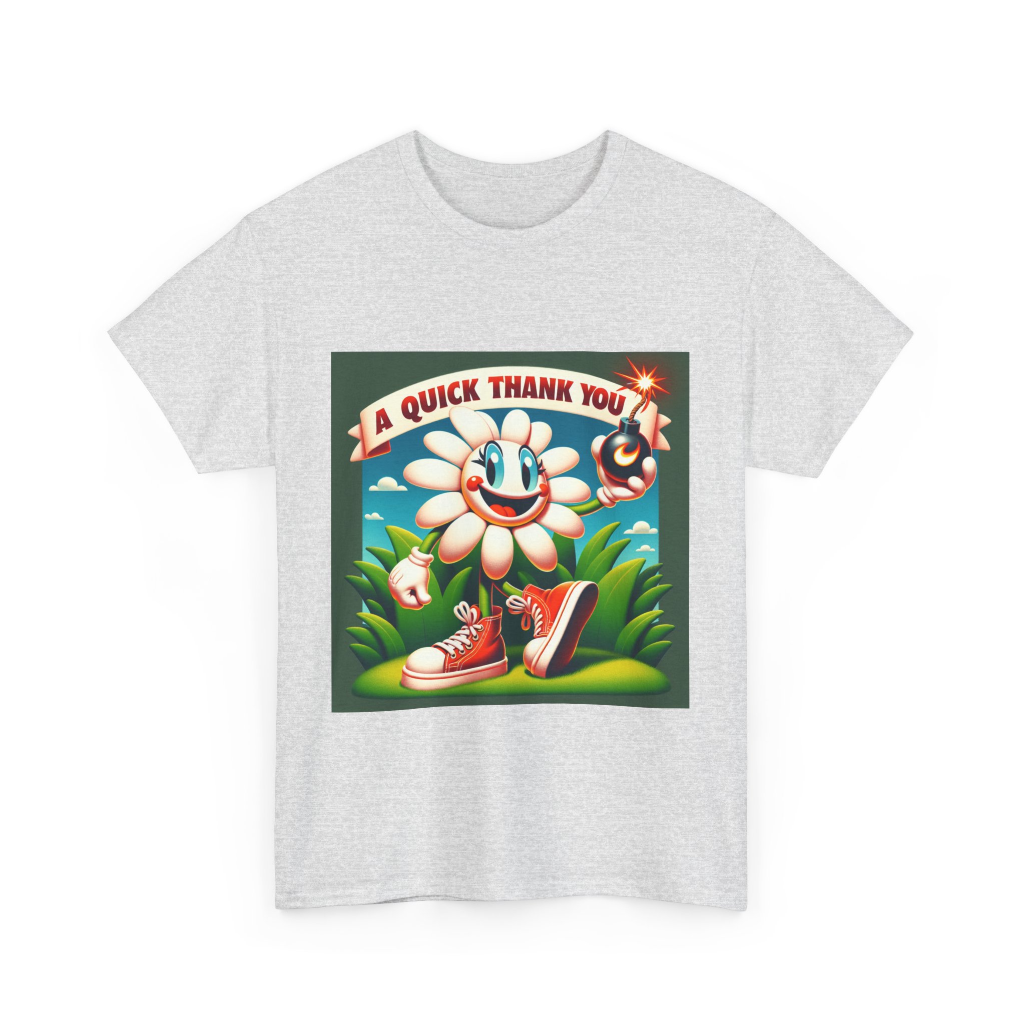 Retro Thank You Flower Tee, Unisex Cotton T-Shirt, Flower Graphic Shirt, Vintage Style Tee, Fun Thank You Gift - Image 13