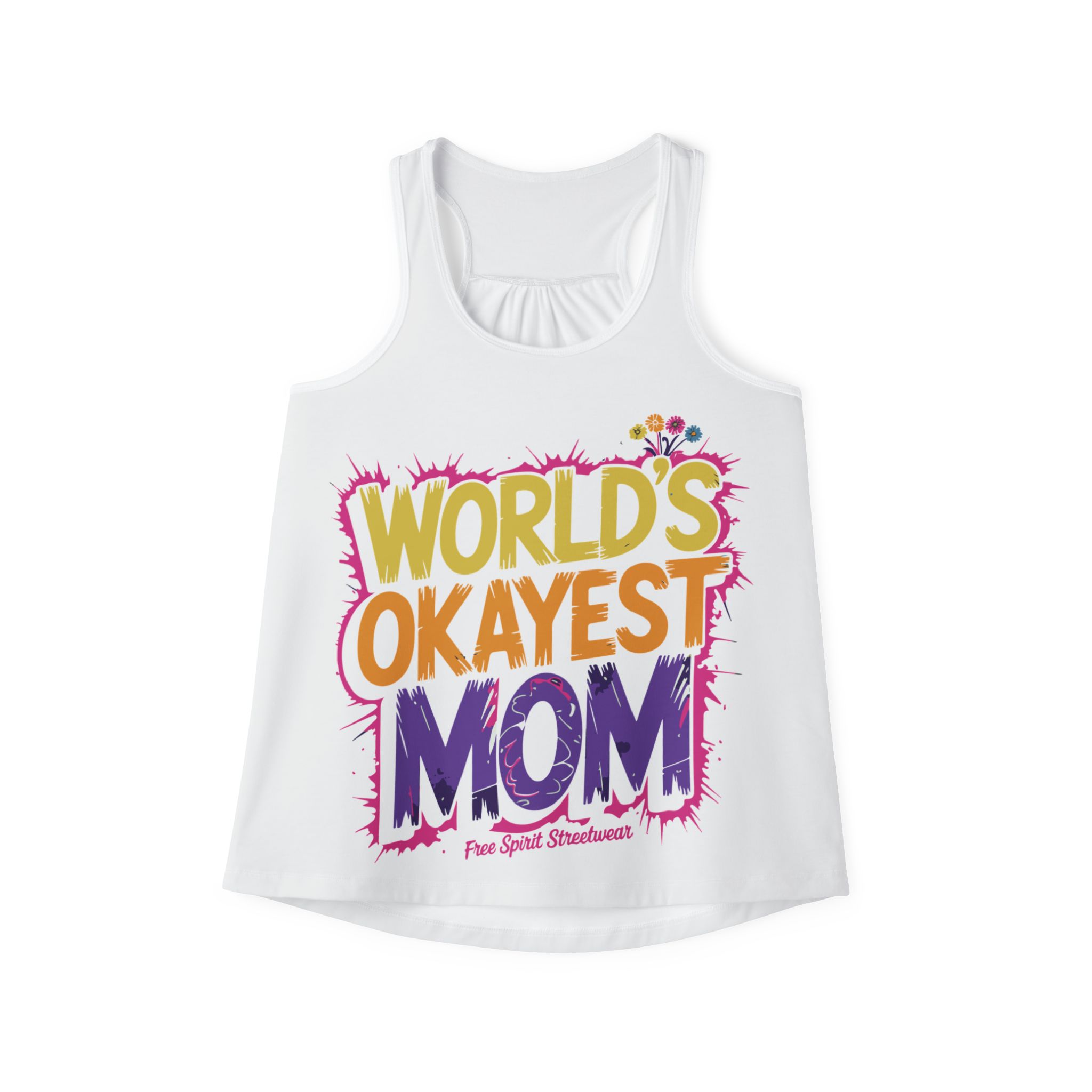 World's Okayest Mom Women's Tank Top | Funny Gift, Mother's Day, Casual Summer Wear, Gift for Mom, Family Gatherings