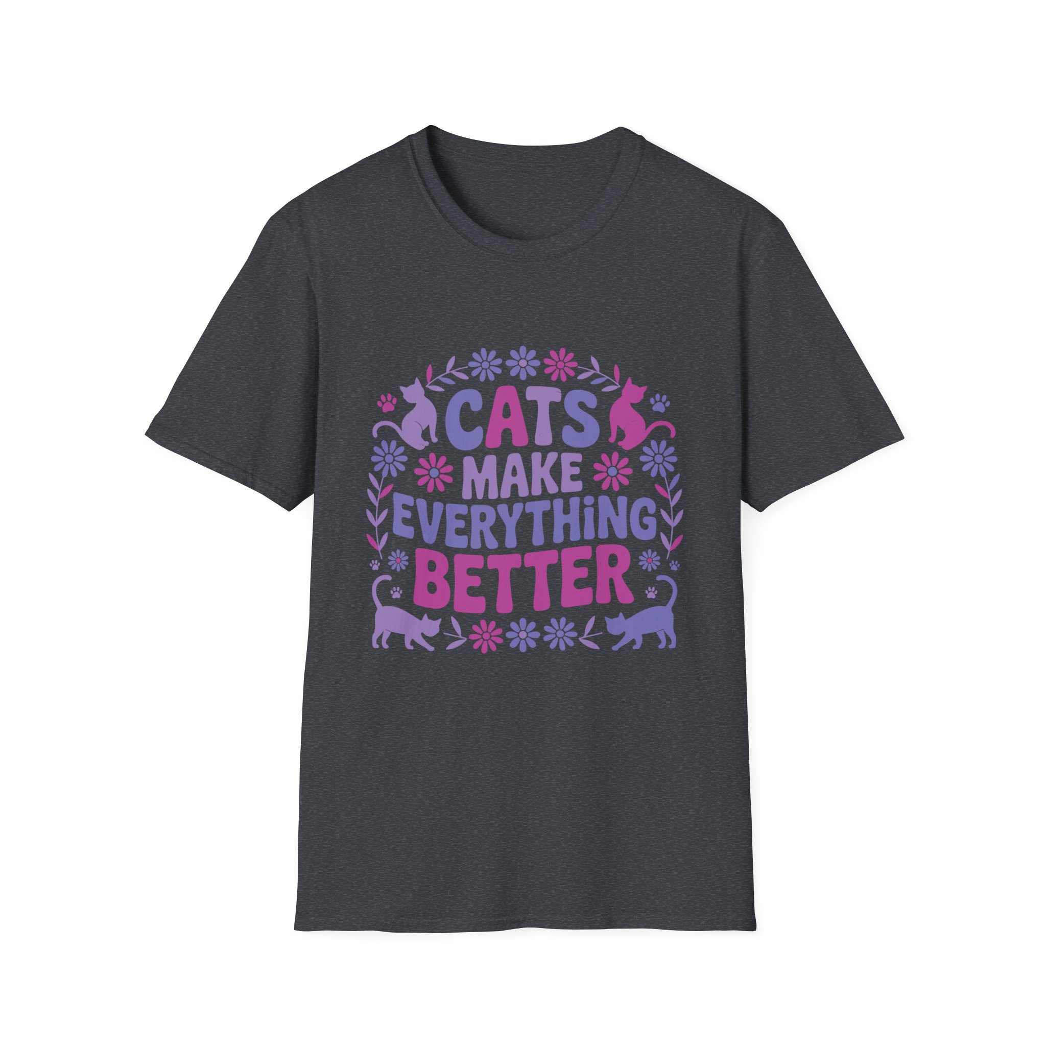 Cats Make Everything Better T-Shirt, Unisex Tee, Cat Lover Gift, Pet Owner Apparel, Cute Animal Shirt, Fun Graphic Top - Image 49