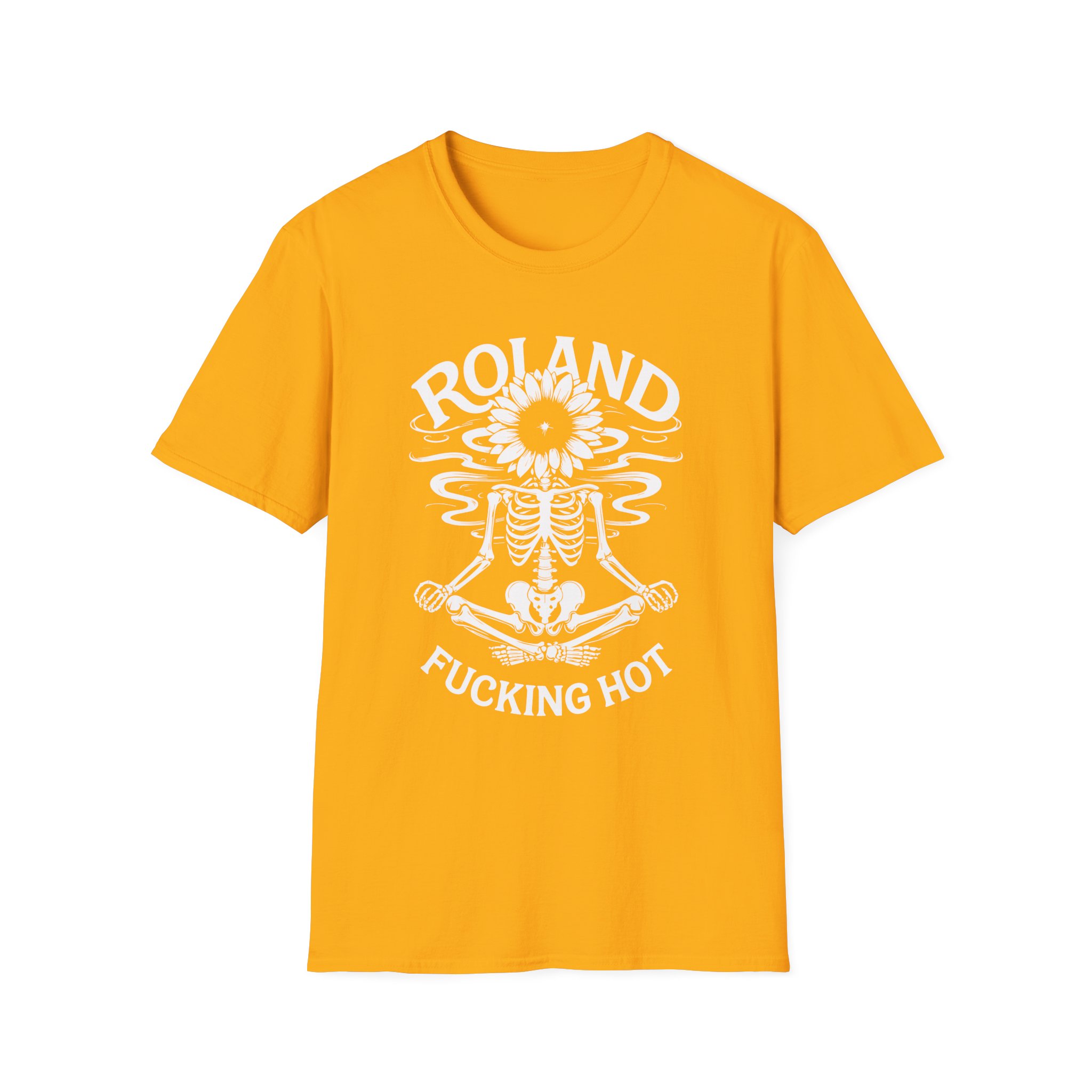 Roland Skeleton T-Shirt, Fun Summer Tee, Gift for Friends, Casual Outfit, Festival Wear, Halloween Apparel